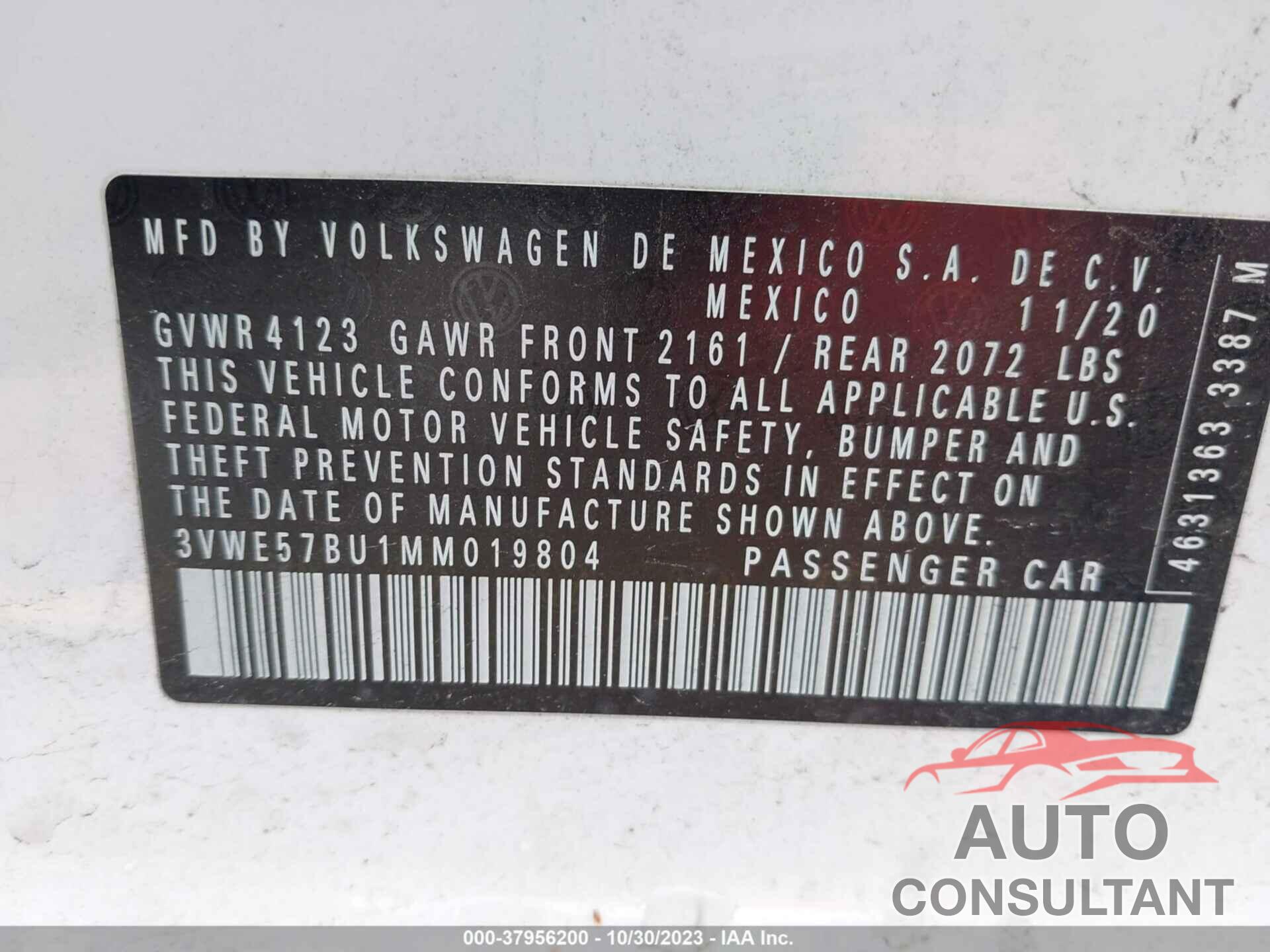 VOLKSWAGEN JETTA 2021 - 3VWE57BU1MM019804