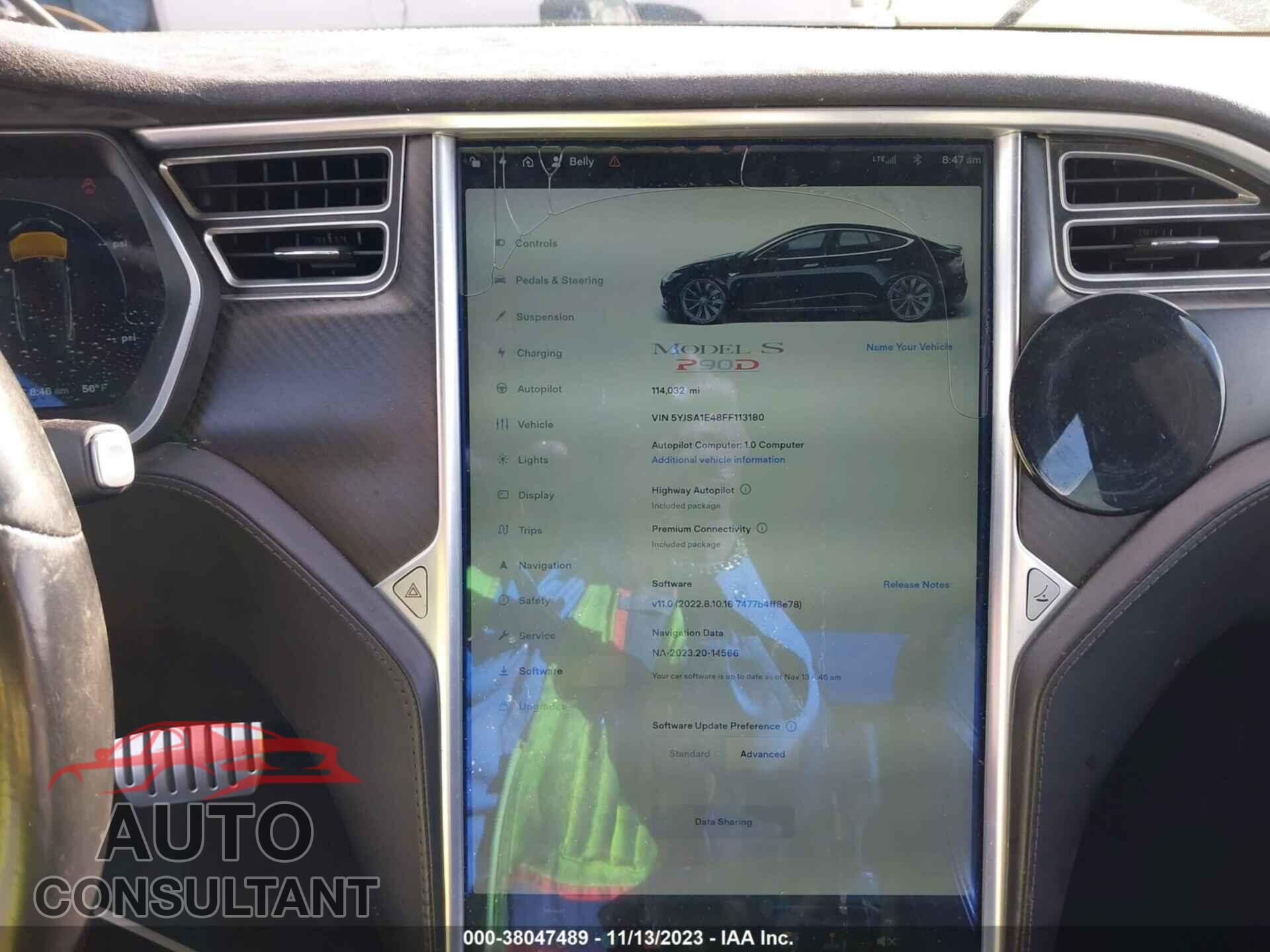 TESLA MODEL S 2015 - 5YJSA1E48FF113180