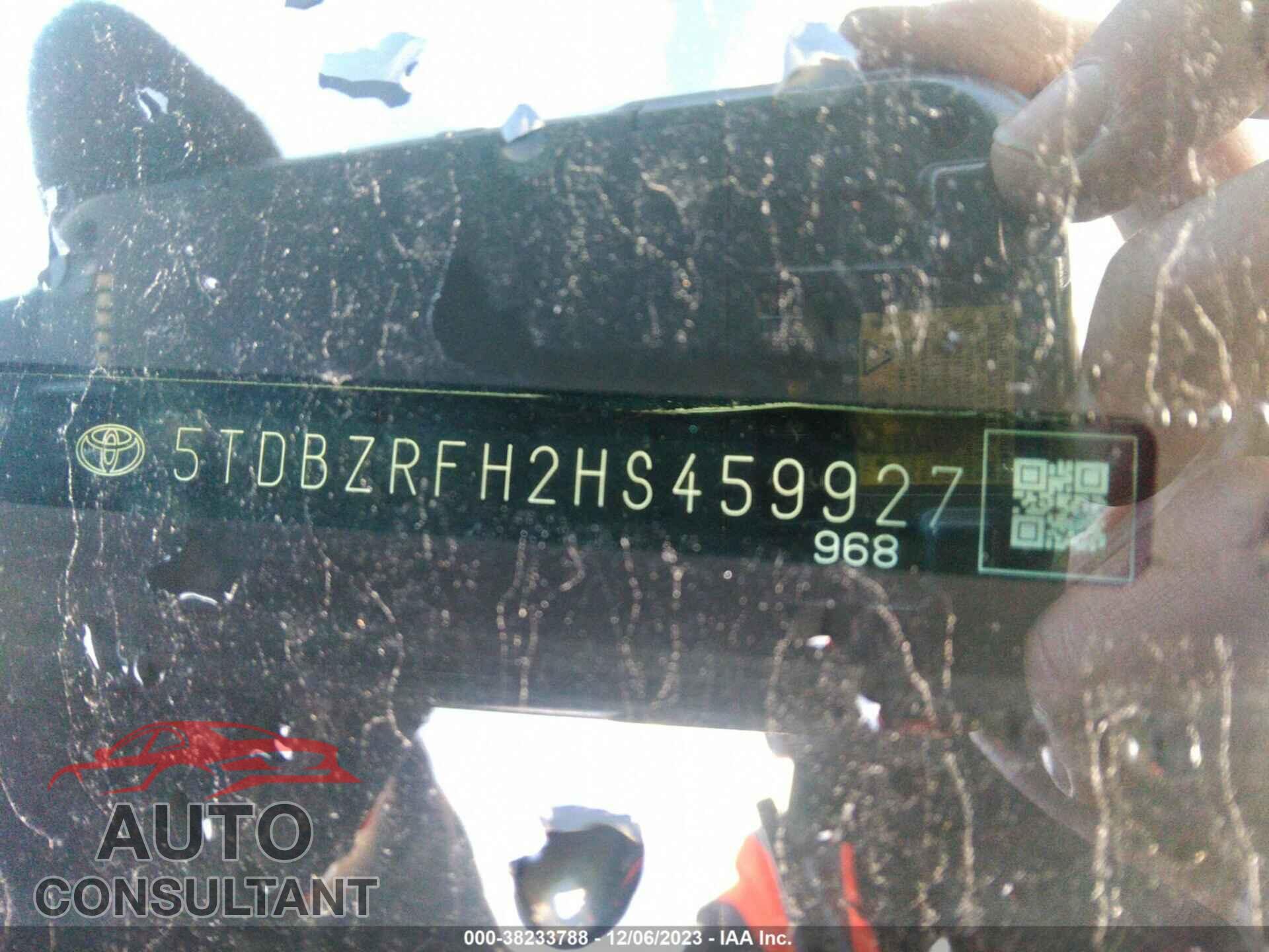 TOYOTA HIGHLANDER 2017 - 5TDBZRFH2HS459927