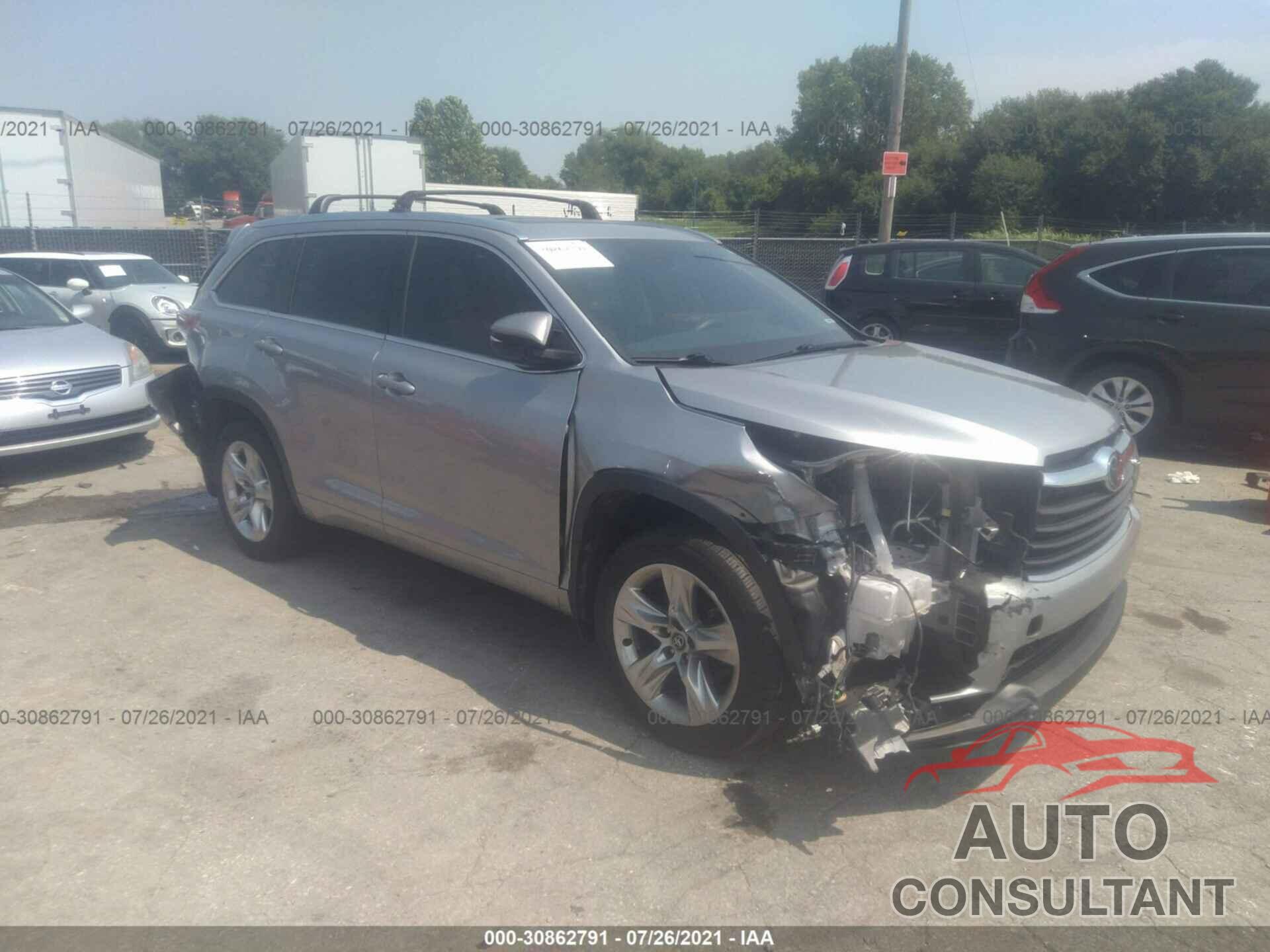 TOYOTA HIGHLANDER 2016 - 5TDDKRFH3GS272420