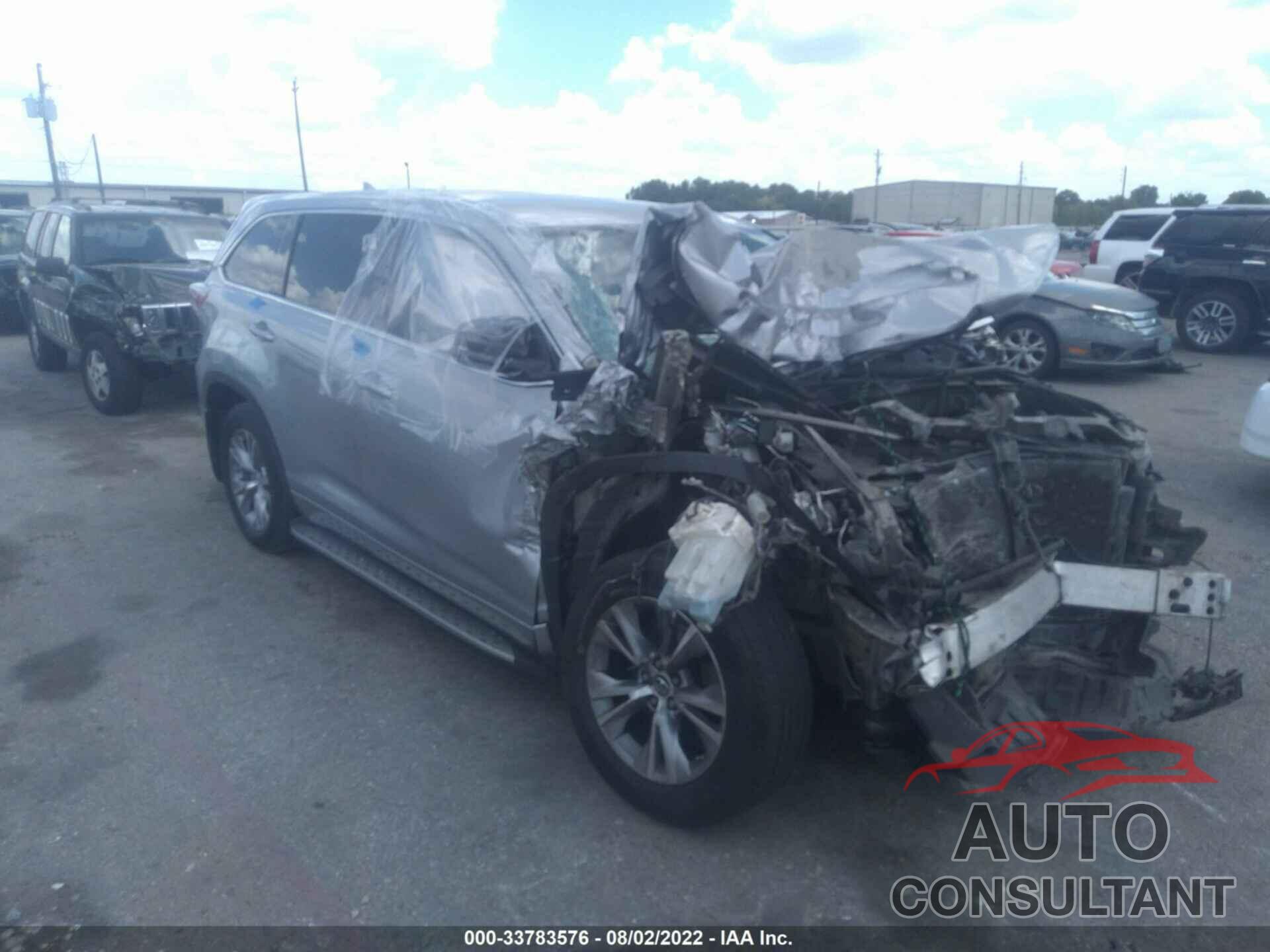 TOYOTA HIGHLANDER 2016 - 5TDZKRFH8GS124611