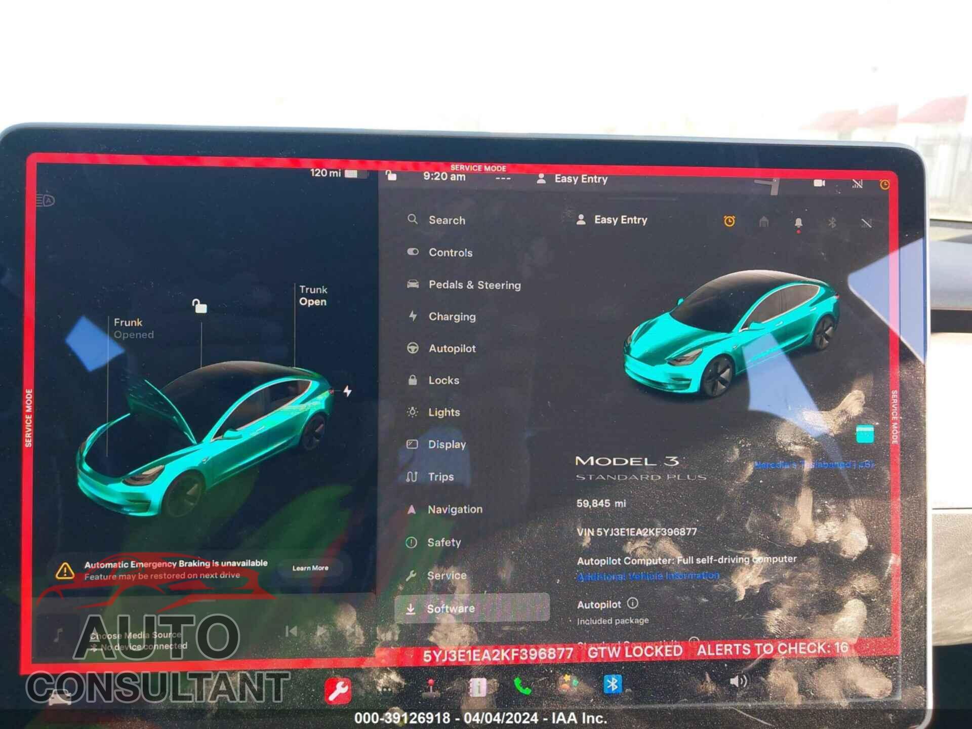 TESLA MODEL 3 2019 - 5YJ3E1EA2KF396877
