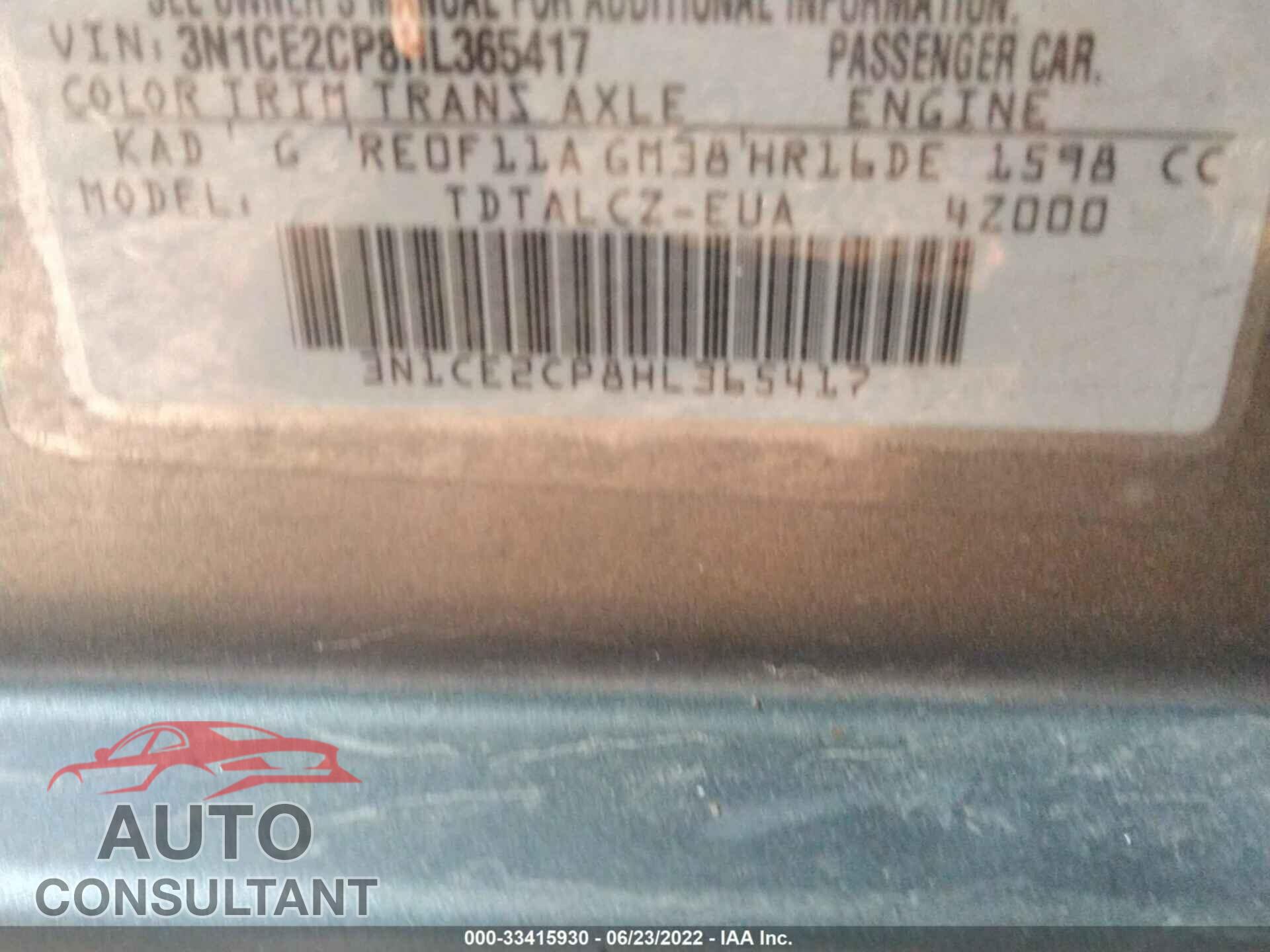 NISSAN VERSA NOTE 2017 - 3N1CE2CP8HL365417