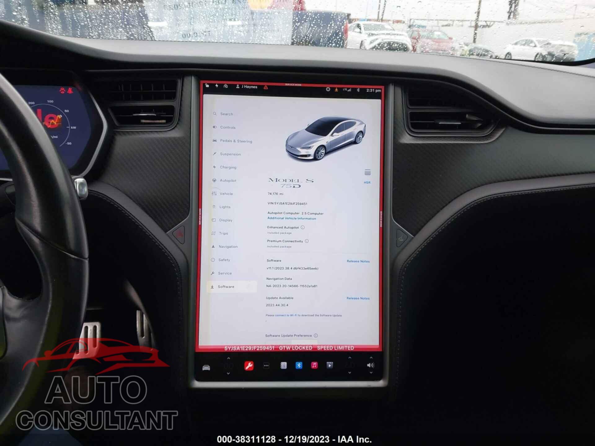 TESLA MODEL S 2018 - 5YJSA1E29JF259451