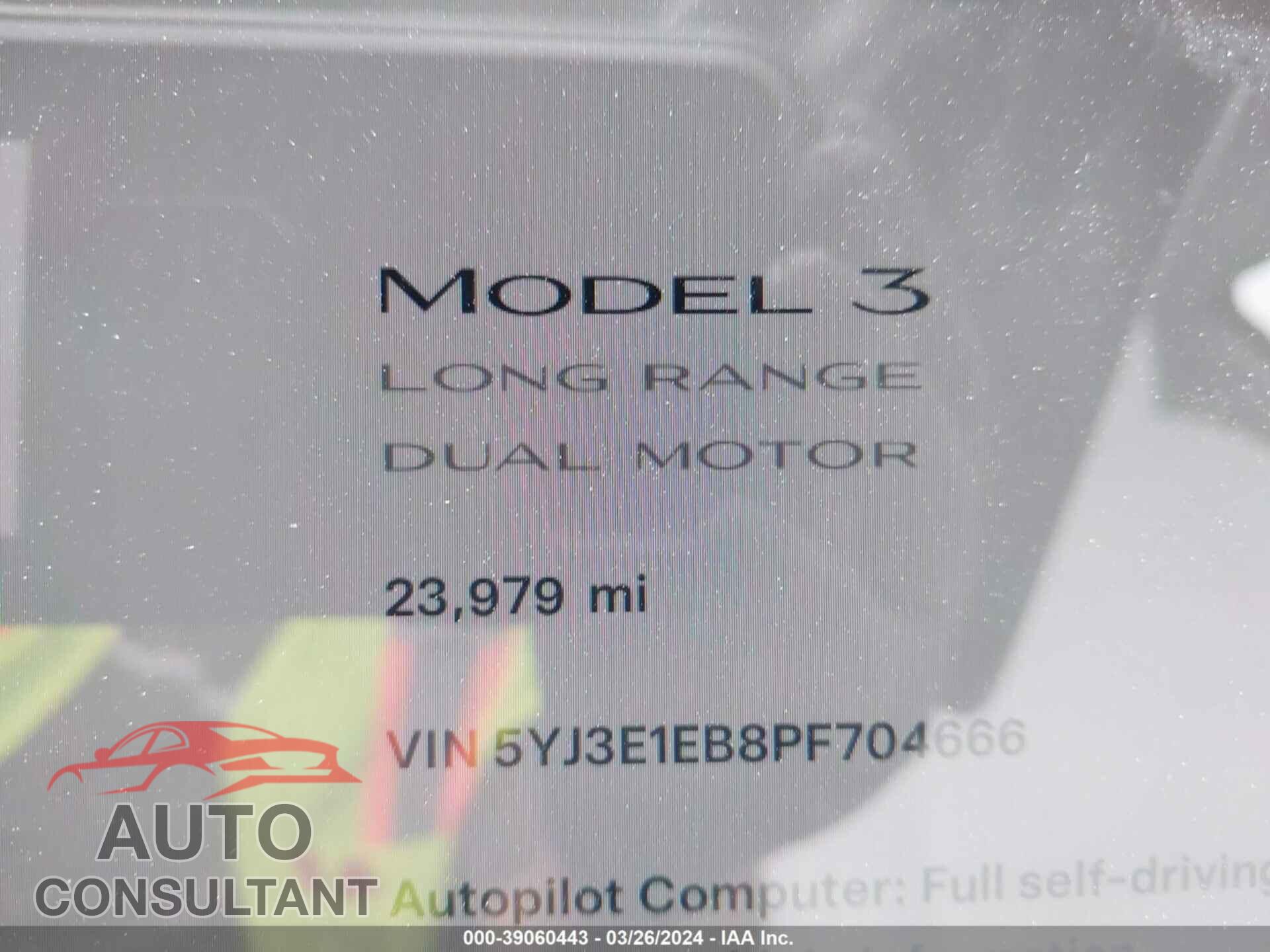 TESLA MODEL 3 2023 - 5YJ3E1EB8PF704666