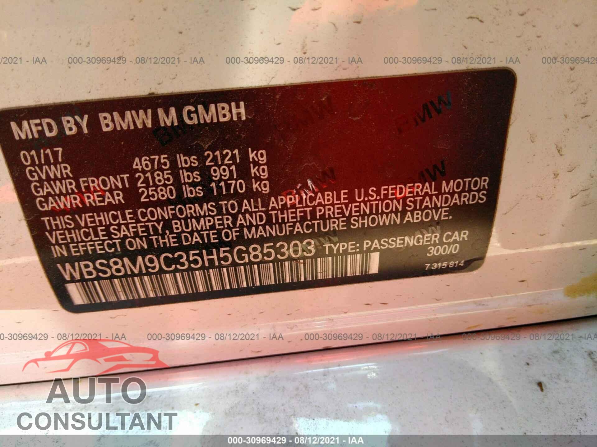 BMW M3 2017 - WBS8M9C35H5G85303