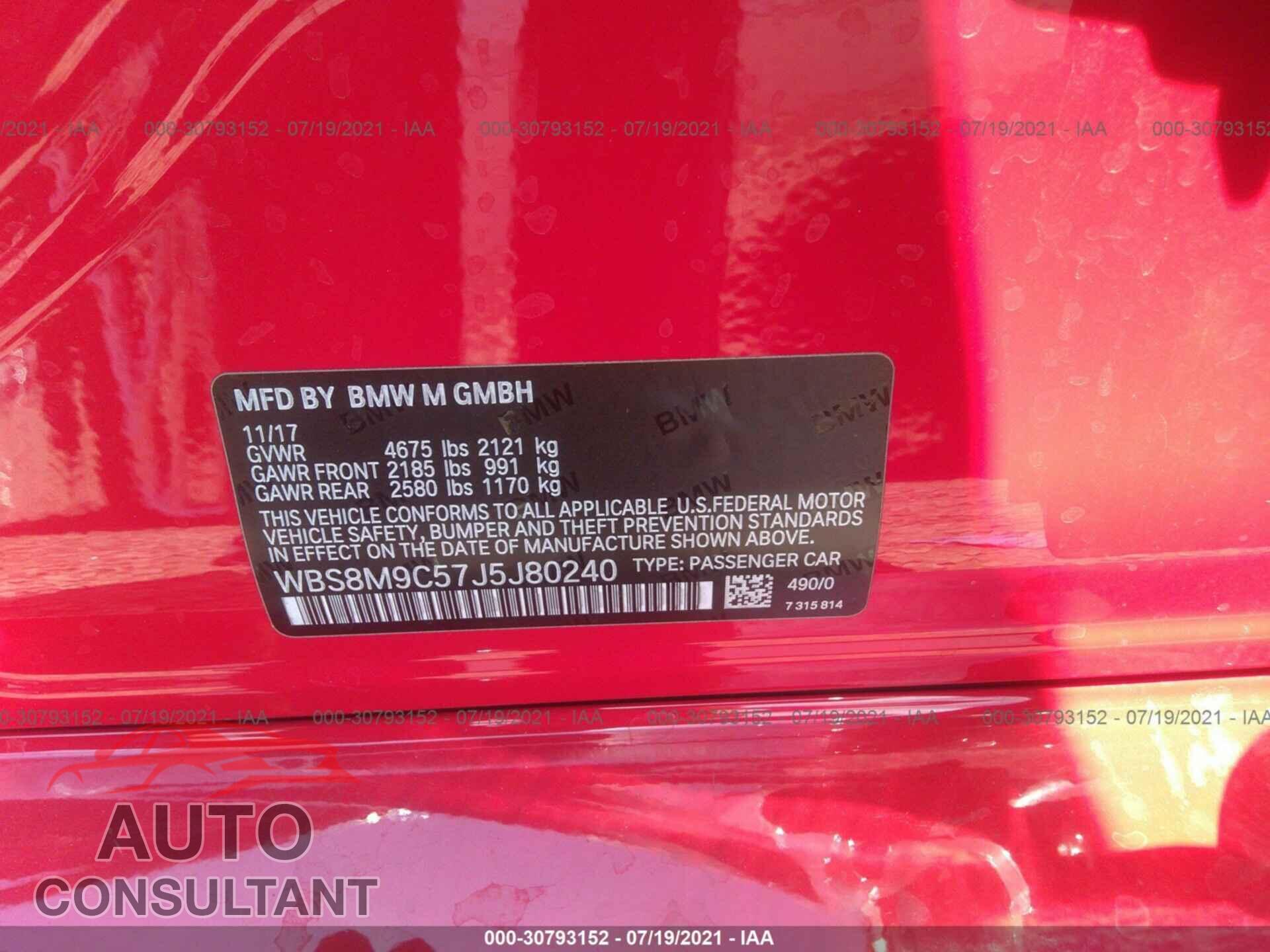 BMW M3 2018 - WBS8M9C57J5J80240