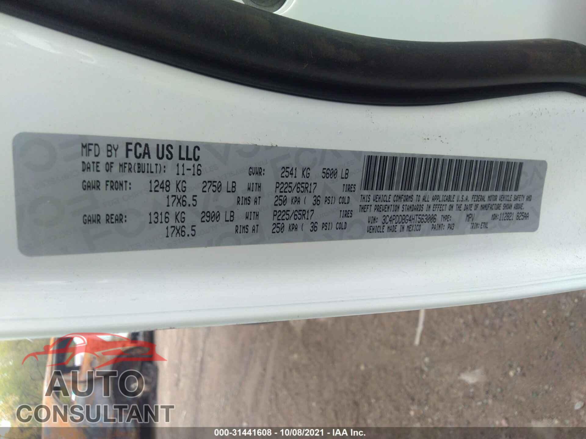 DODGE JOURNEY 2017 - 3C4PDDBG4HT563006