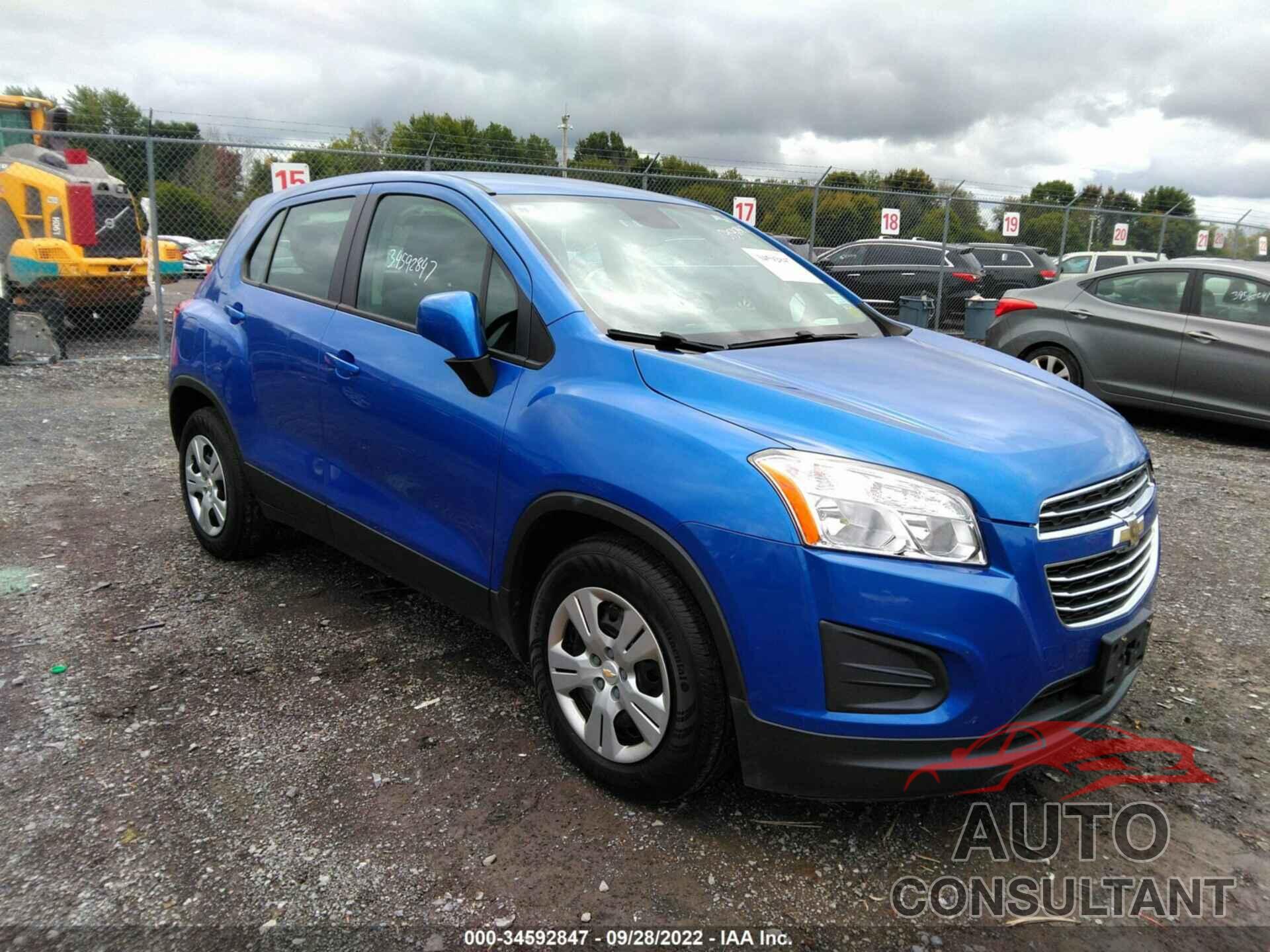 CHEVROLET TRAX 2016 - KL7CJKSB4GB606692