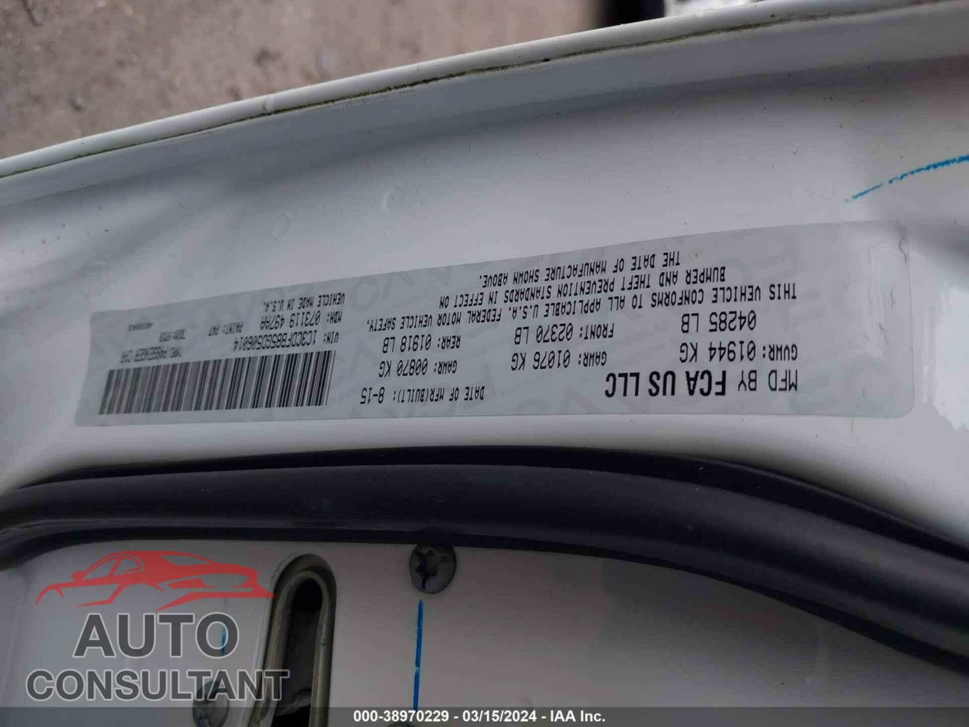 DODGE DART 2016 - 1C3CDFBB5GD506014