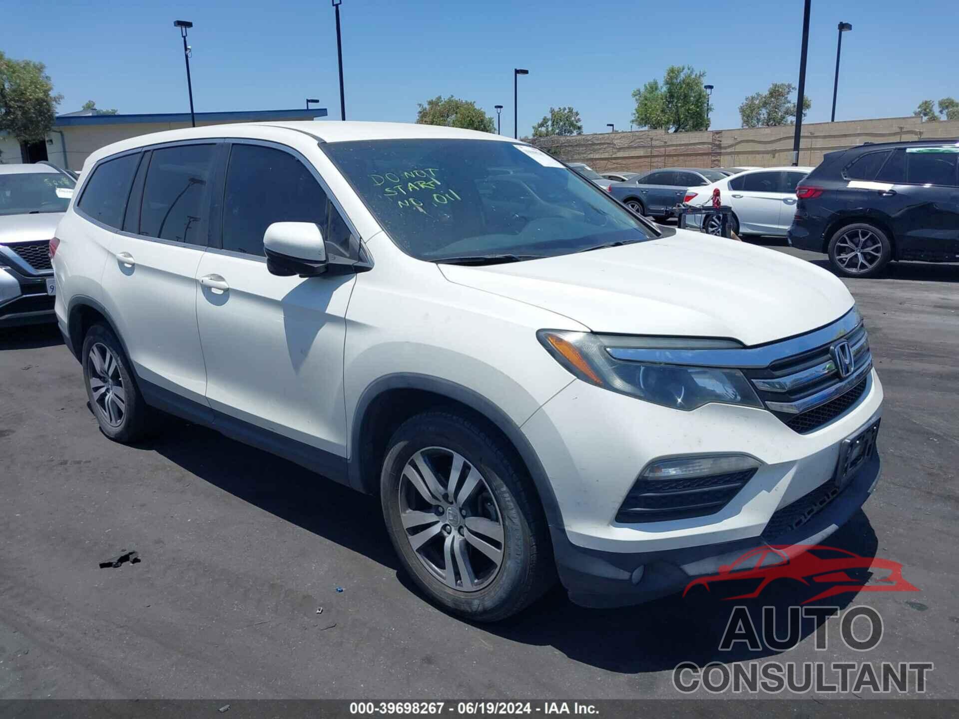 HONDA PILOT 2017 - 5FNYF5H39HB032309