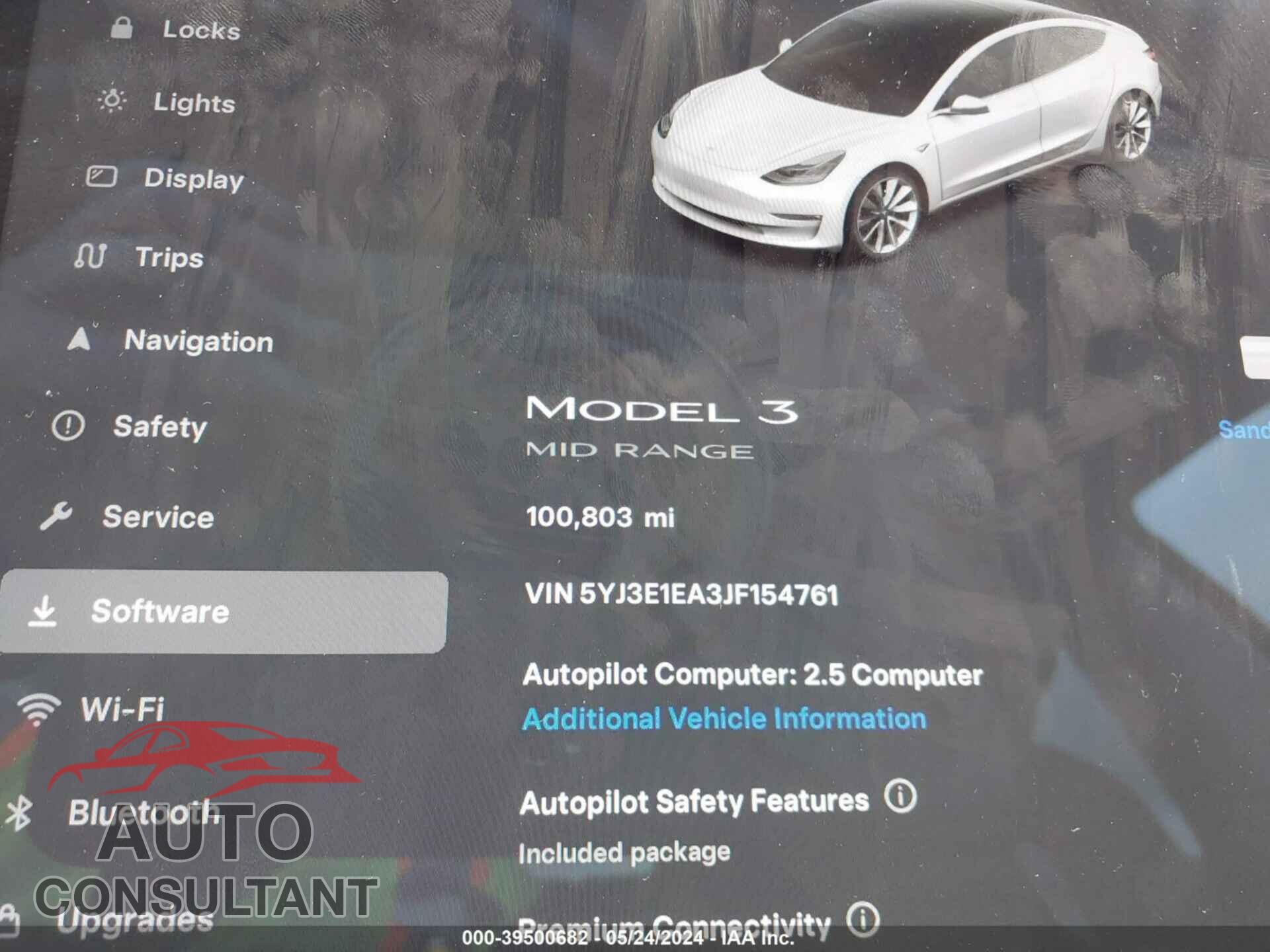 TESLA MODEL 3 2018 - 5YJ3E1EA3JF154761