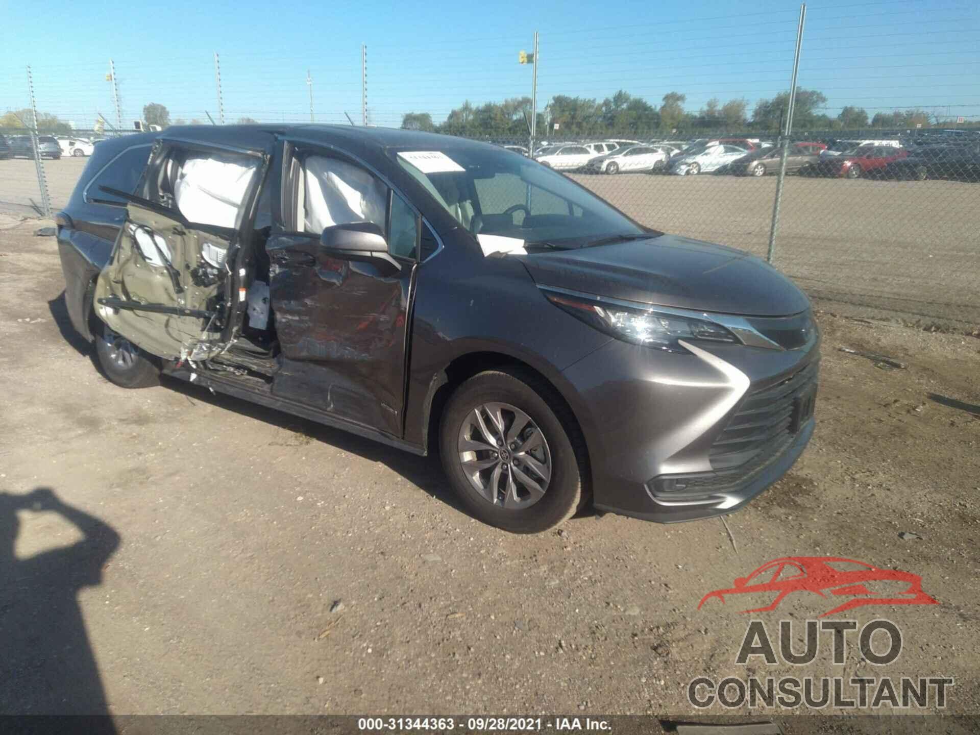 TOYOTA SIENNA 2021 - 5TDKRKEC6MS010189