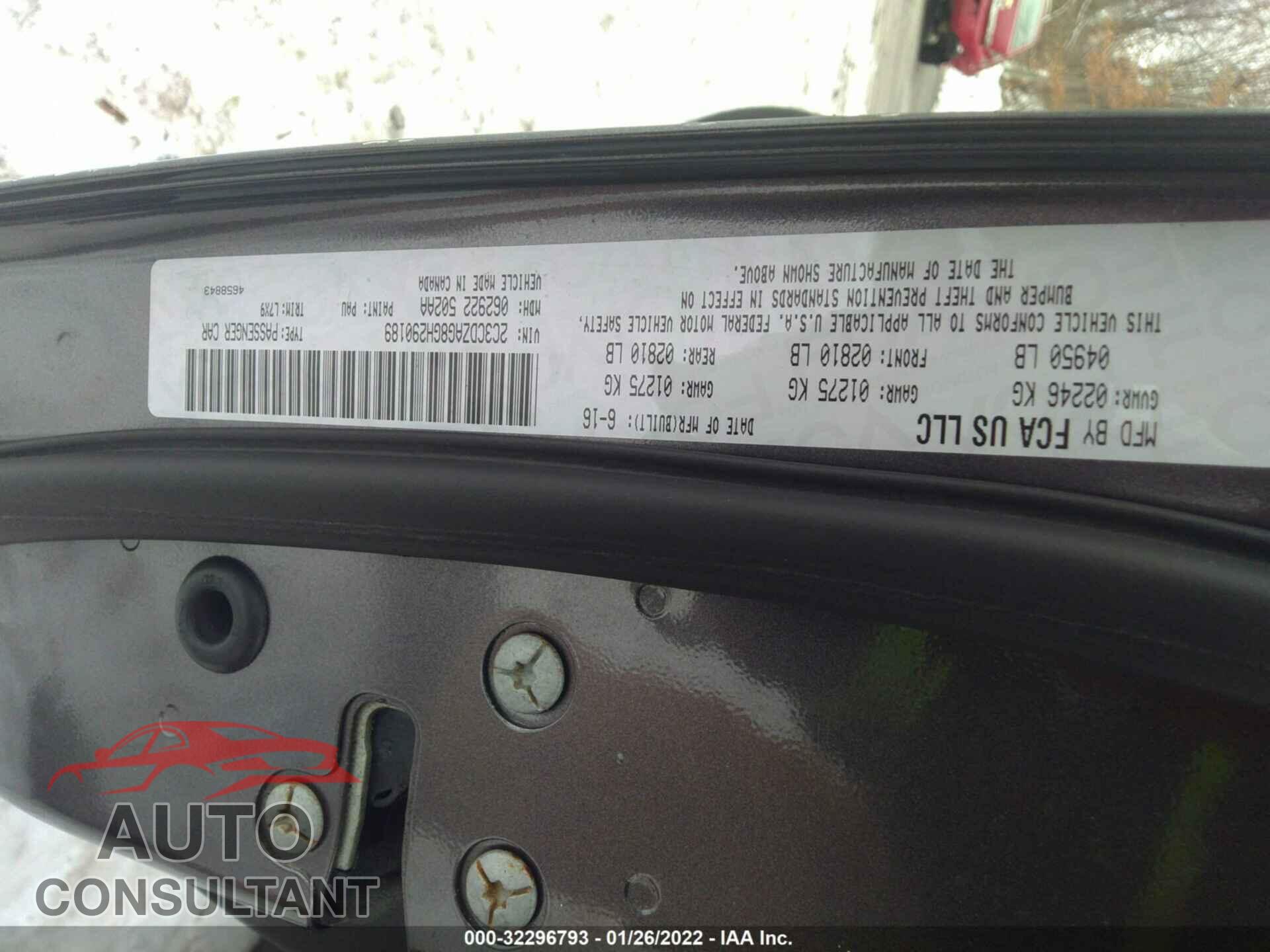 DODGE CHALLENGER 2016 - 2C3CDZAG8GH290189