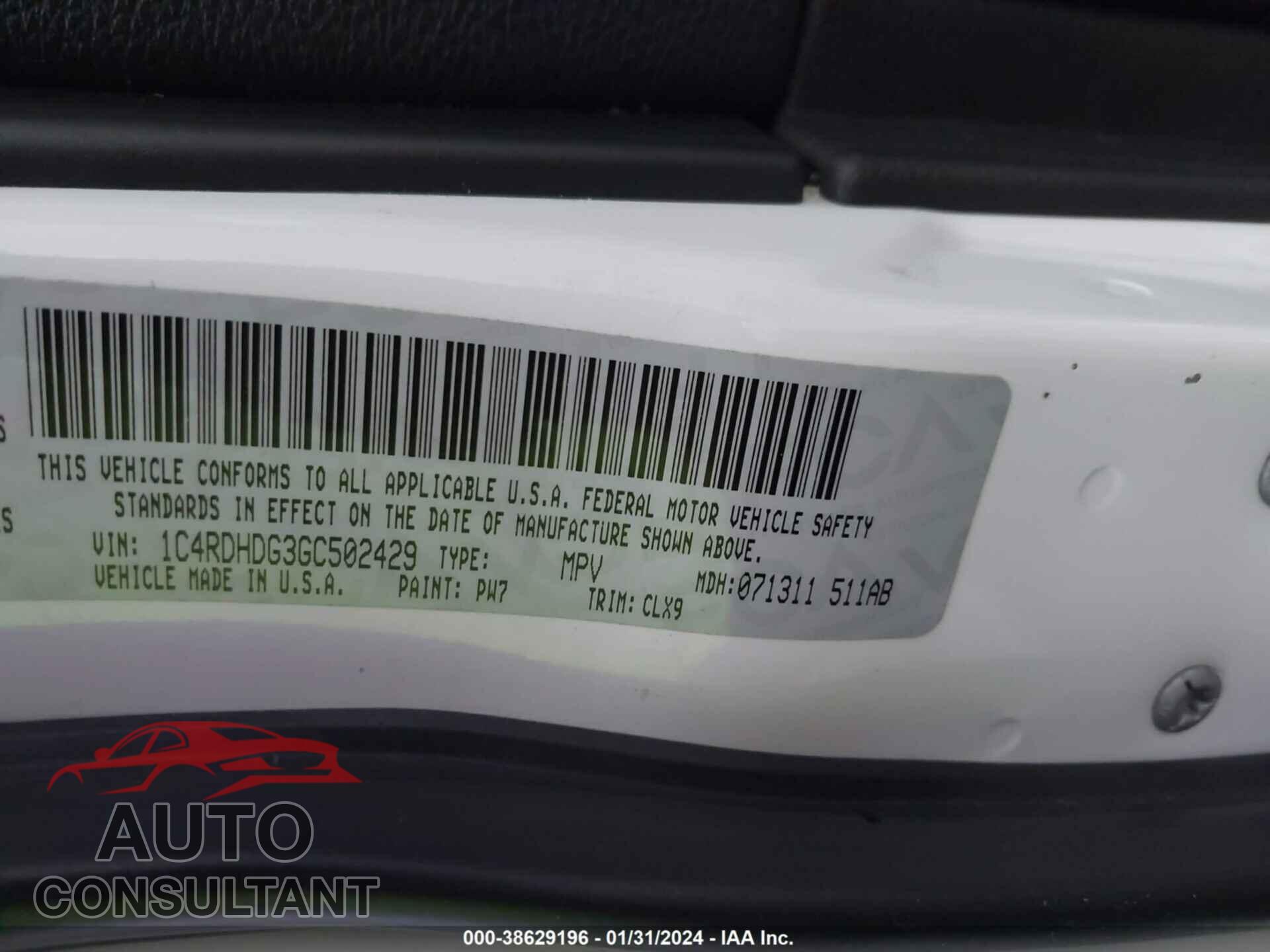 DODGE DURANGO 2016 - 1C4RDHDG3GC502429