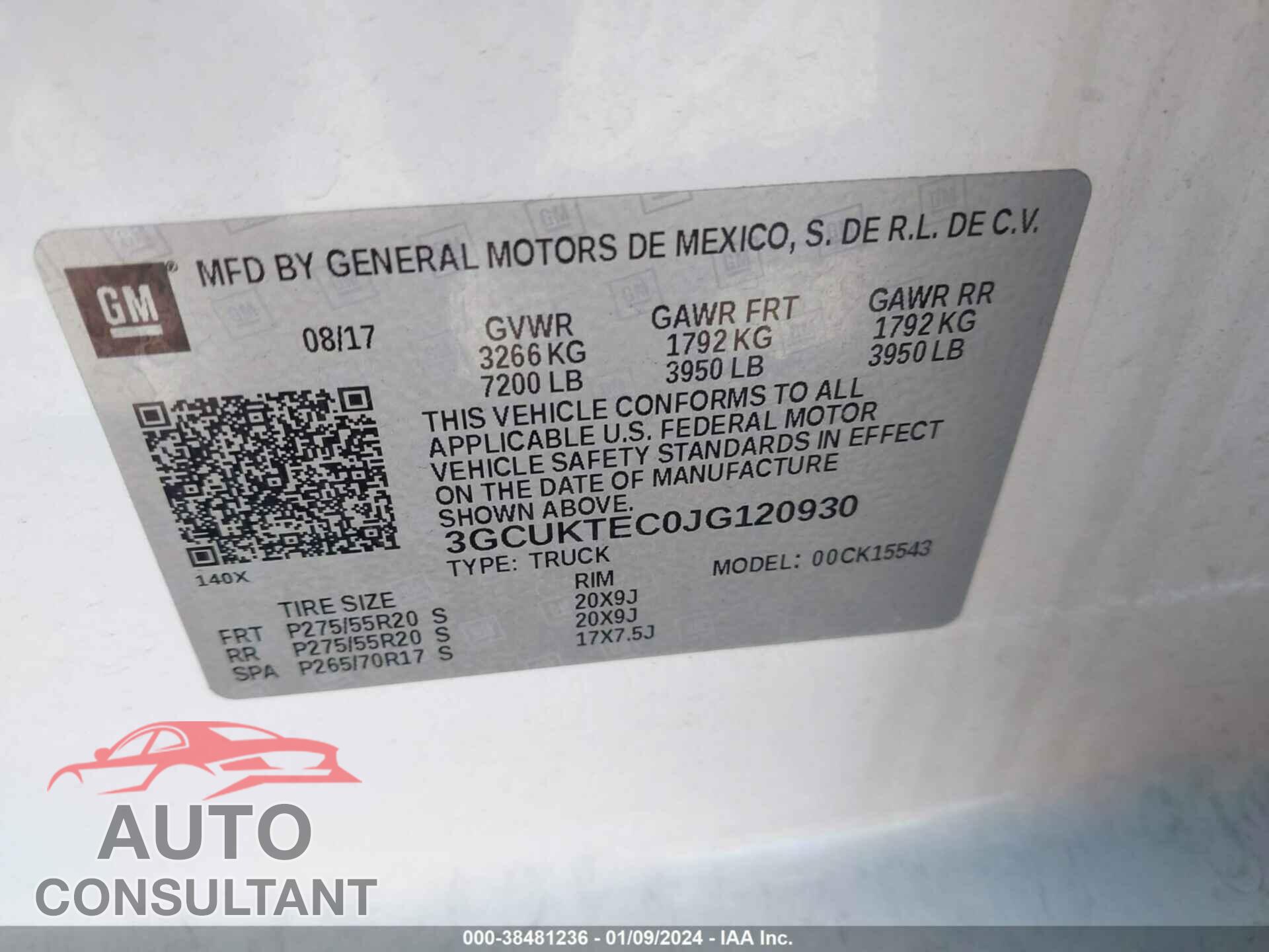 CHEVROLET SILVERADO 2018 - 3GCUKTEC0JG120930