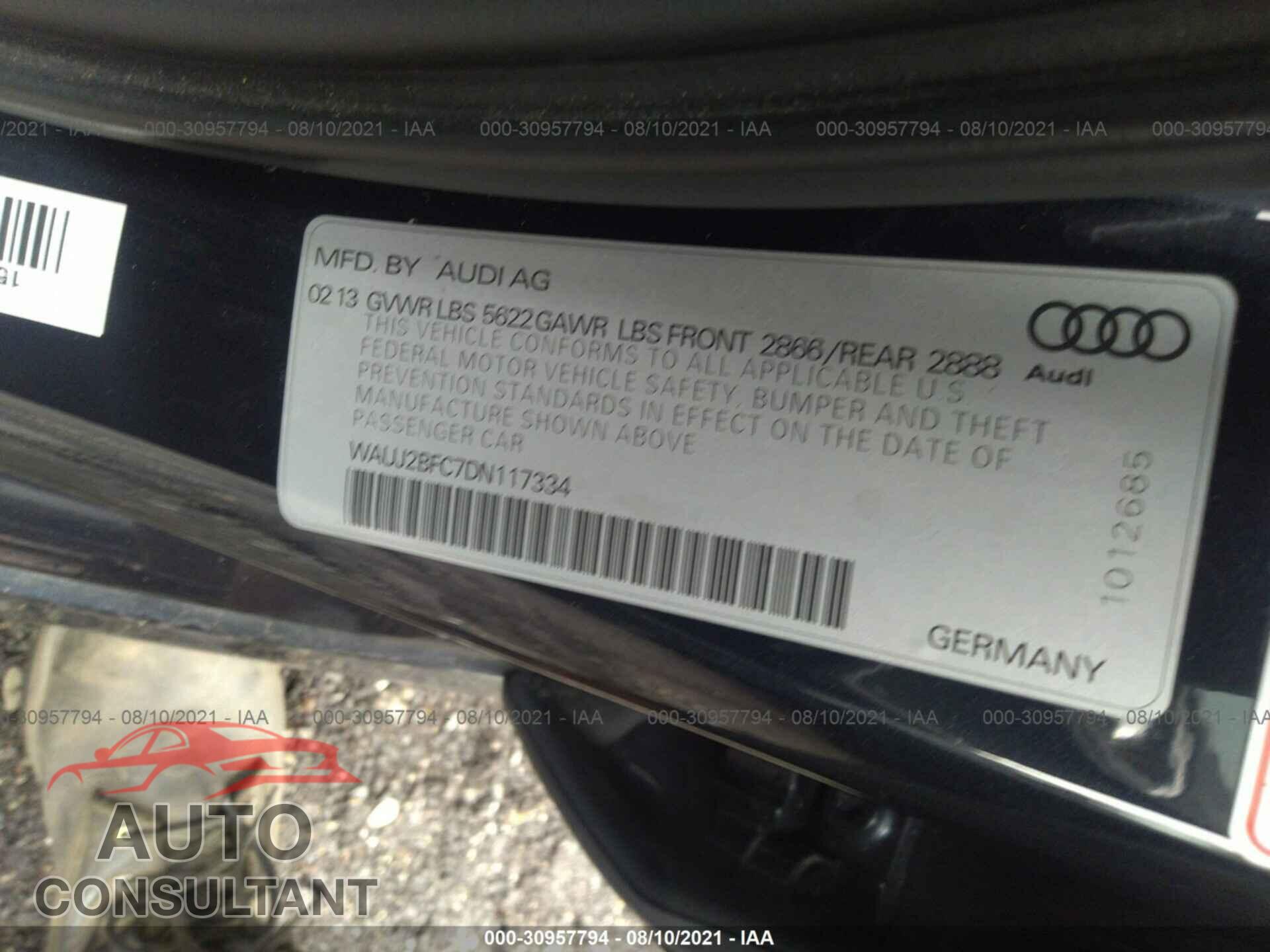 AUDI S6 2013 - WAUJ2BFC7DN117334