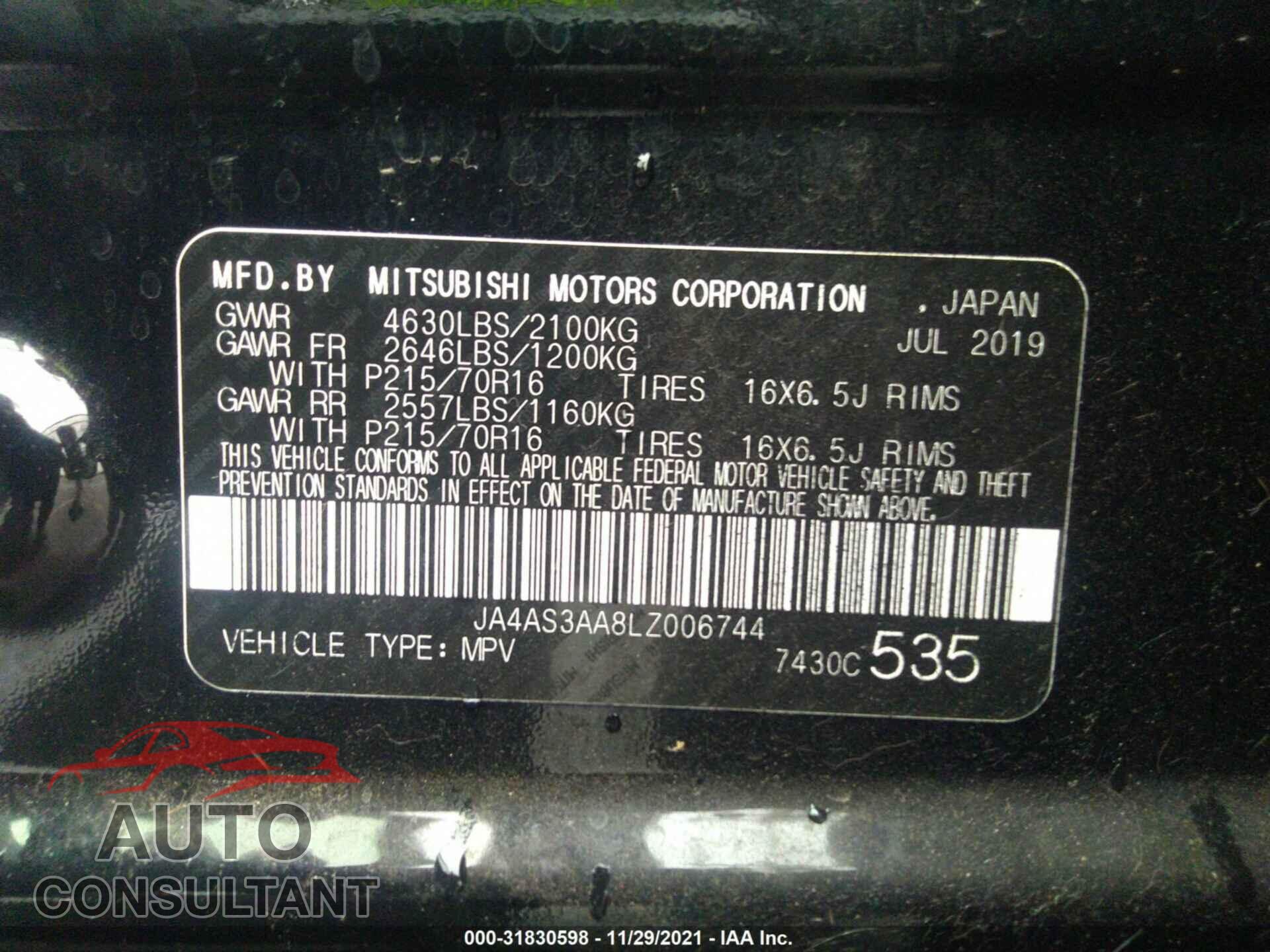 MITSUBISHI ECLIPSE CROSS 2020 - JA4AS3AA8LZ006744
