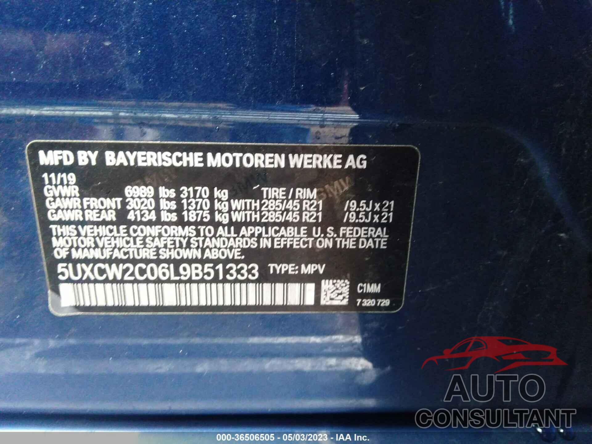 BMW X7 2020 - 5UXCW2C06L9B51333