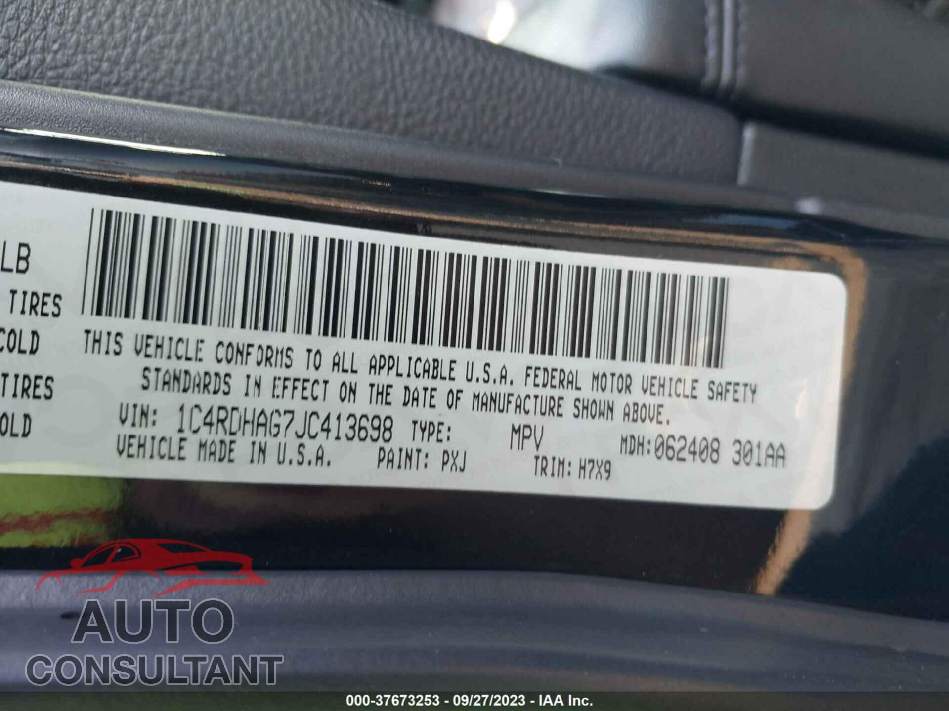 DODGE DURANGO 2018 - 1C4RDHAG7JC413698