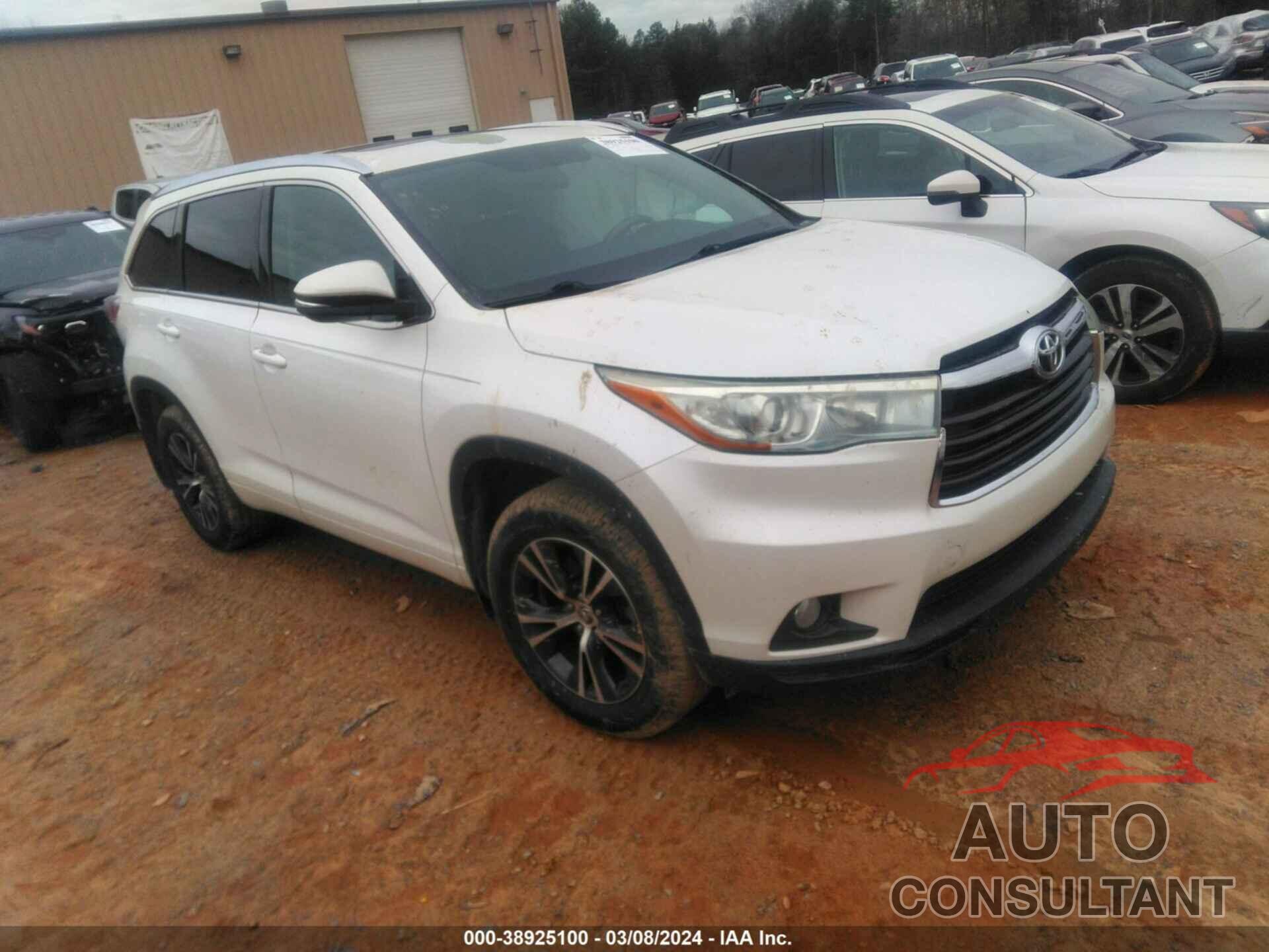 TOYOTA HIGHLANDER 2016 - 5TDJKRFH5GS237316