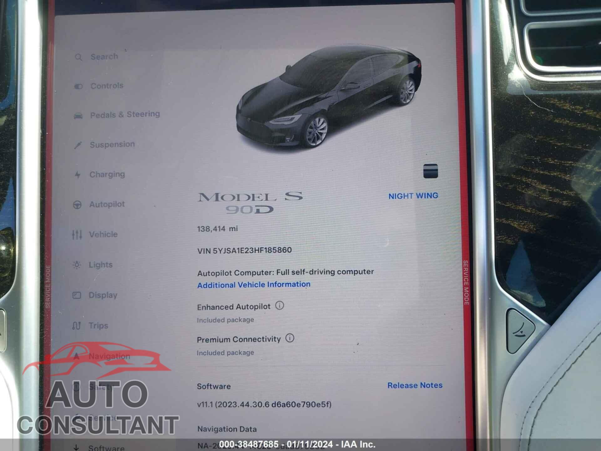 TESLA MODEL S 2017 - 5YJSA1E23HF185860
