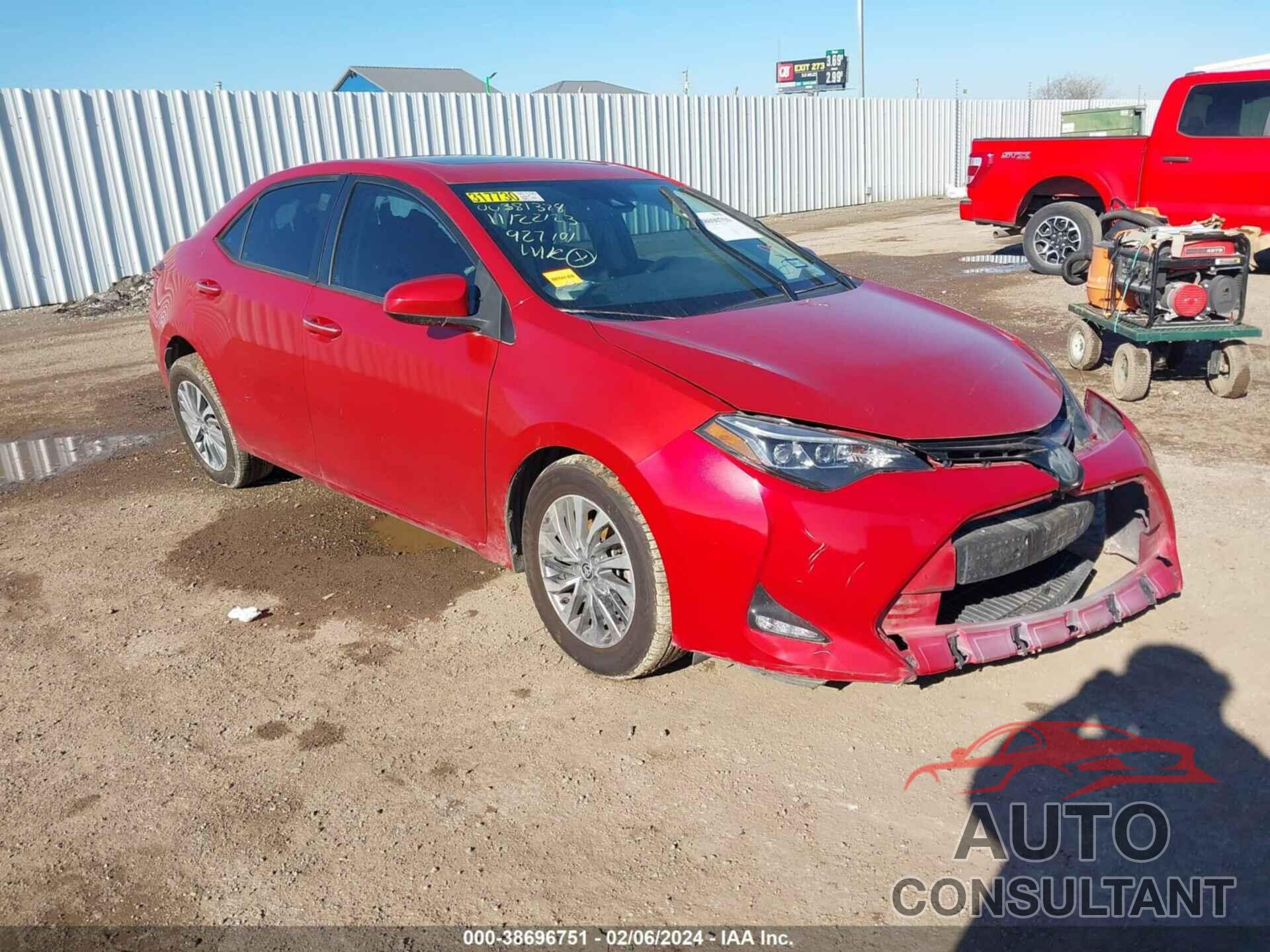 TOYOTA COROLLA 2019 - 5YFBURHE1KP927101