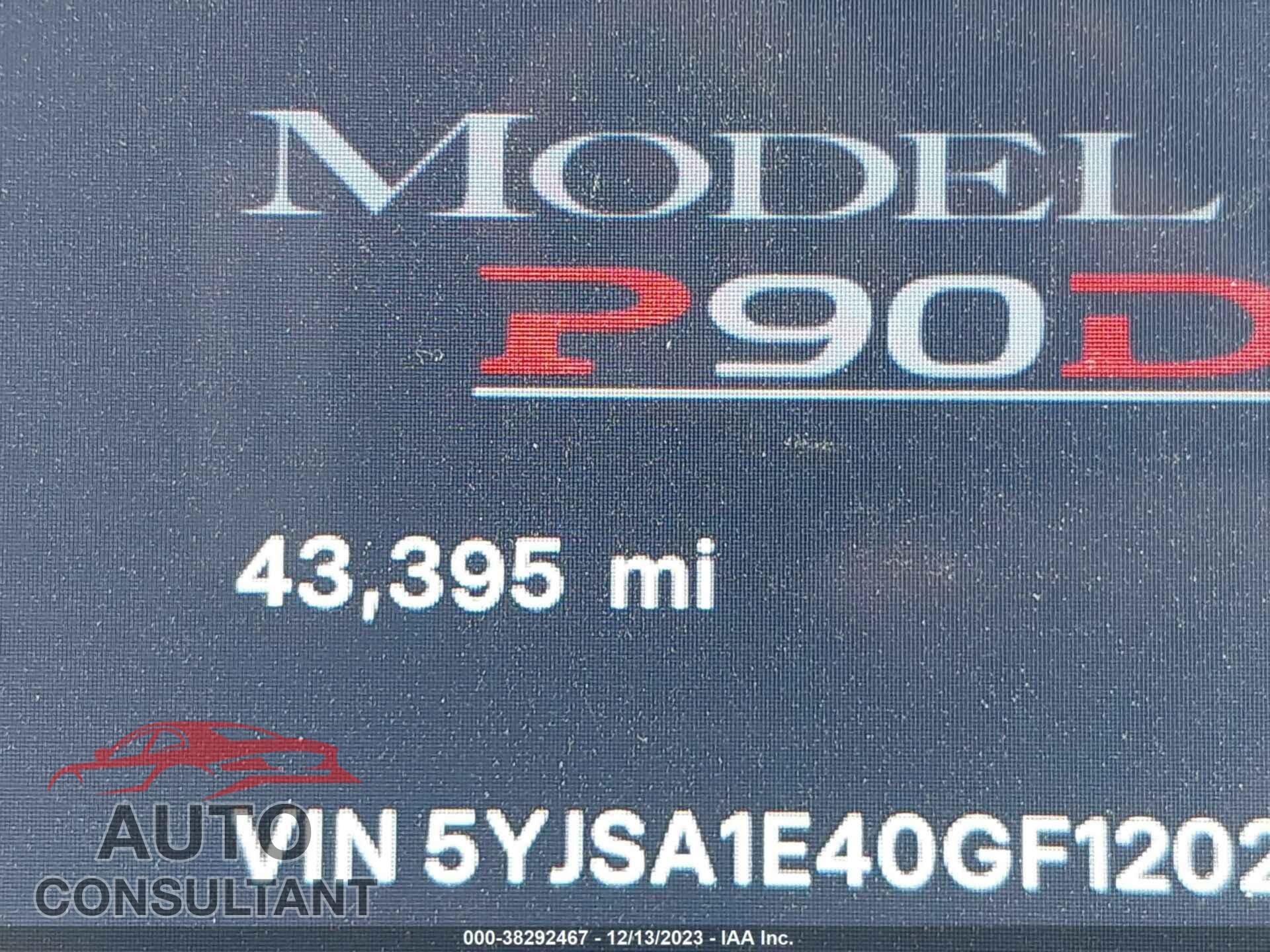 TESLA MODEL S 2016 - 5YJSA1E40GF120206