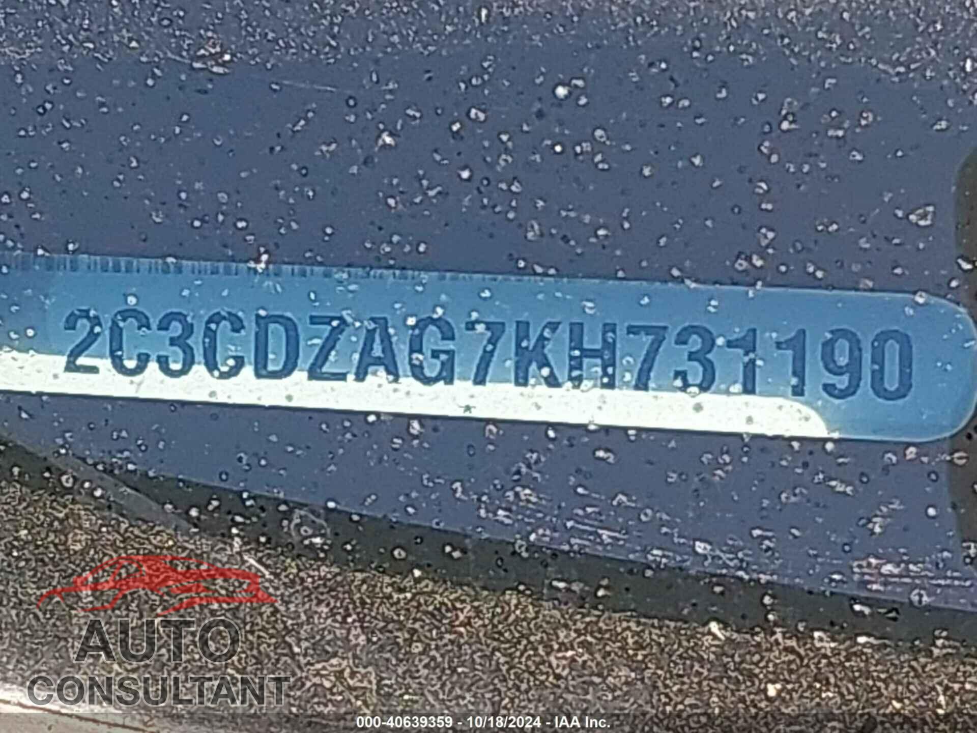 DODGE CHALLENGER 2019 - 2C3CDZAG7KH731190