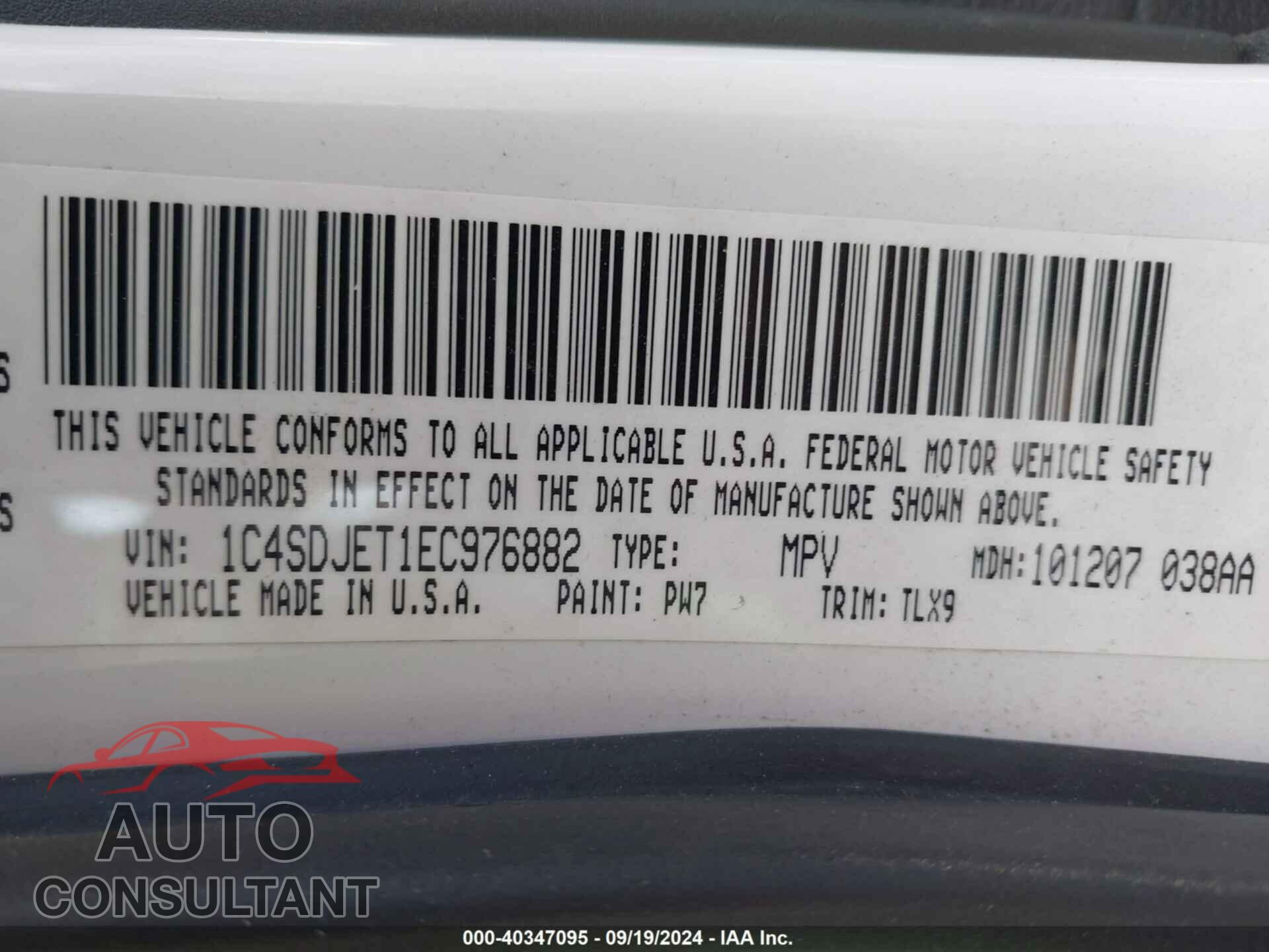 DODGE DURANGO 2014 - 1C4SDJET1EC976882