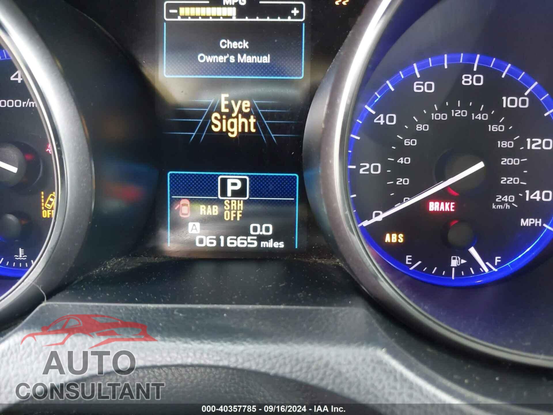 SUBARU OUTBACK 2019 - 4S4BSANC6K3281102