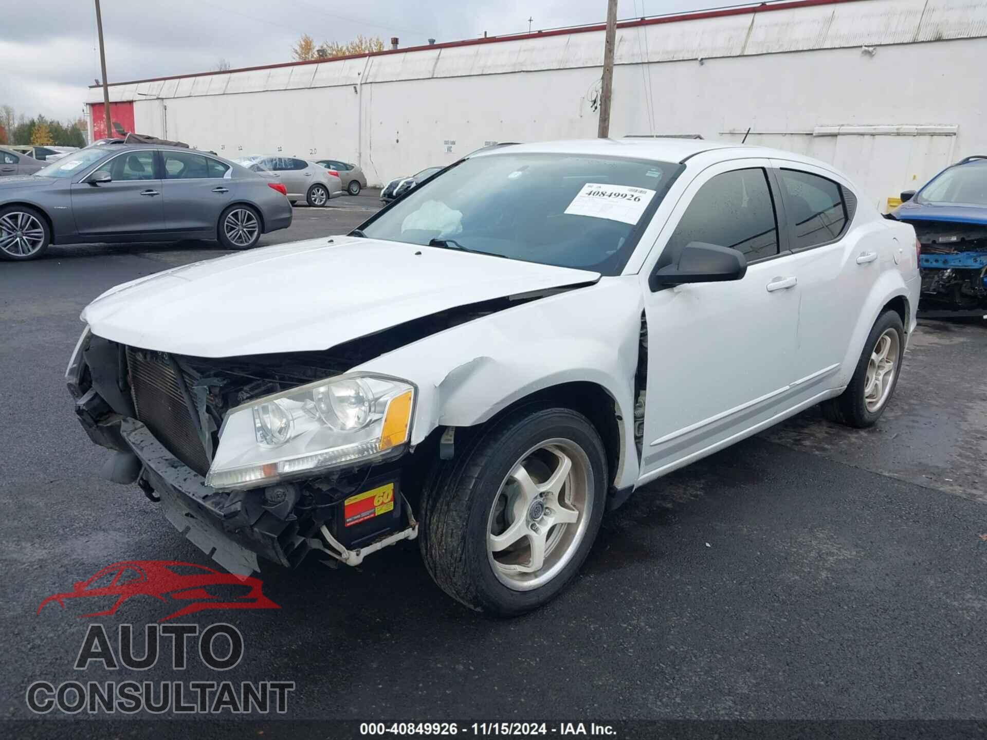 DODGE AVENGER 2012 - 1C3CDZAB9CN322718