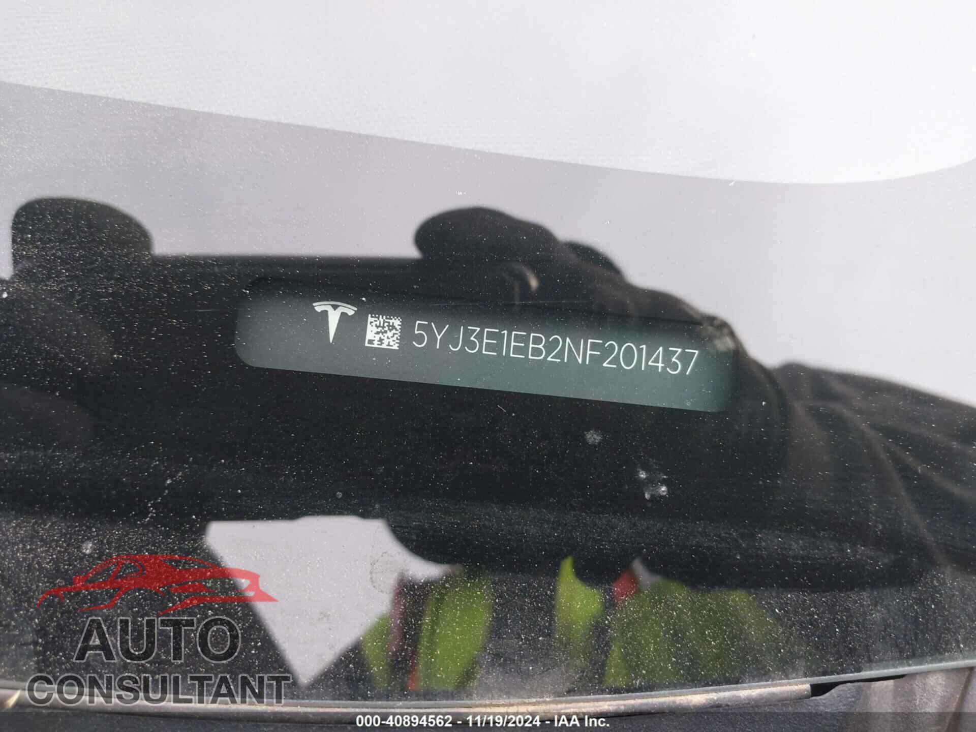TESLA MODEL 3 2022 - 5YJ3E1EB2NF201437