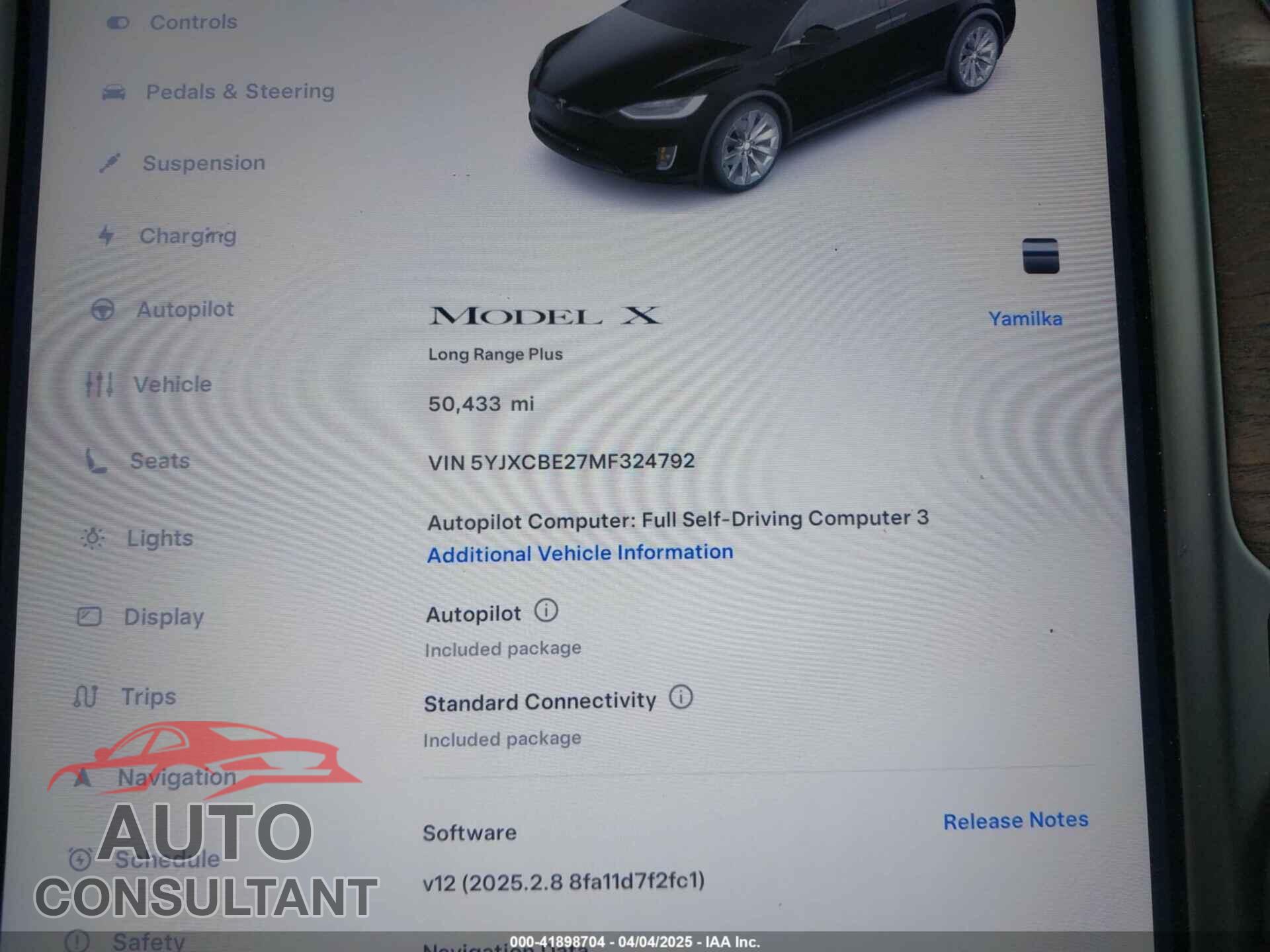 TESLA MODEL X 2021 - 5YJXCBE27MF324792