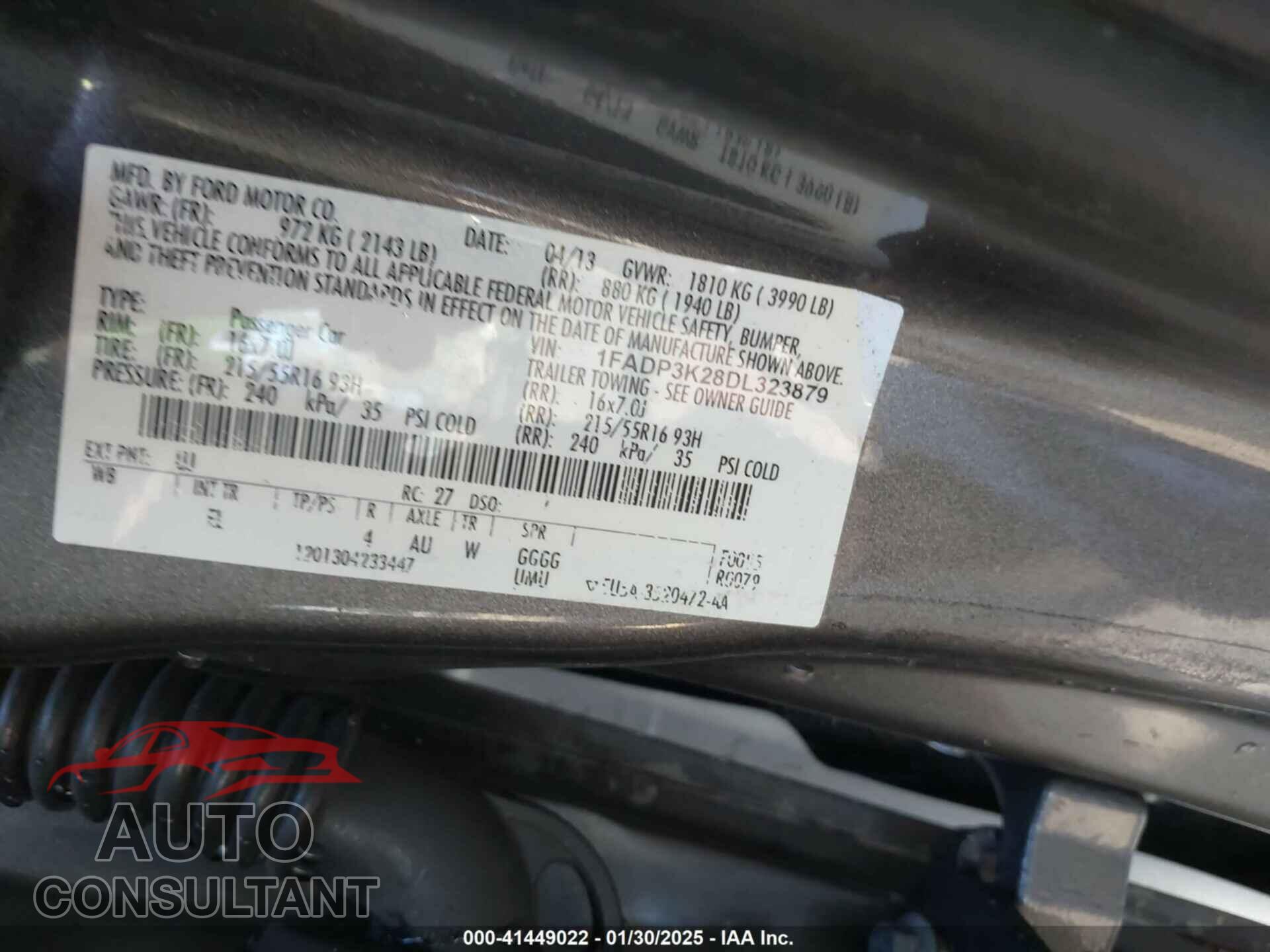 FORD FOCUS 2013 - 1FADP3K28DL323879