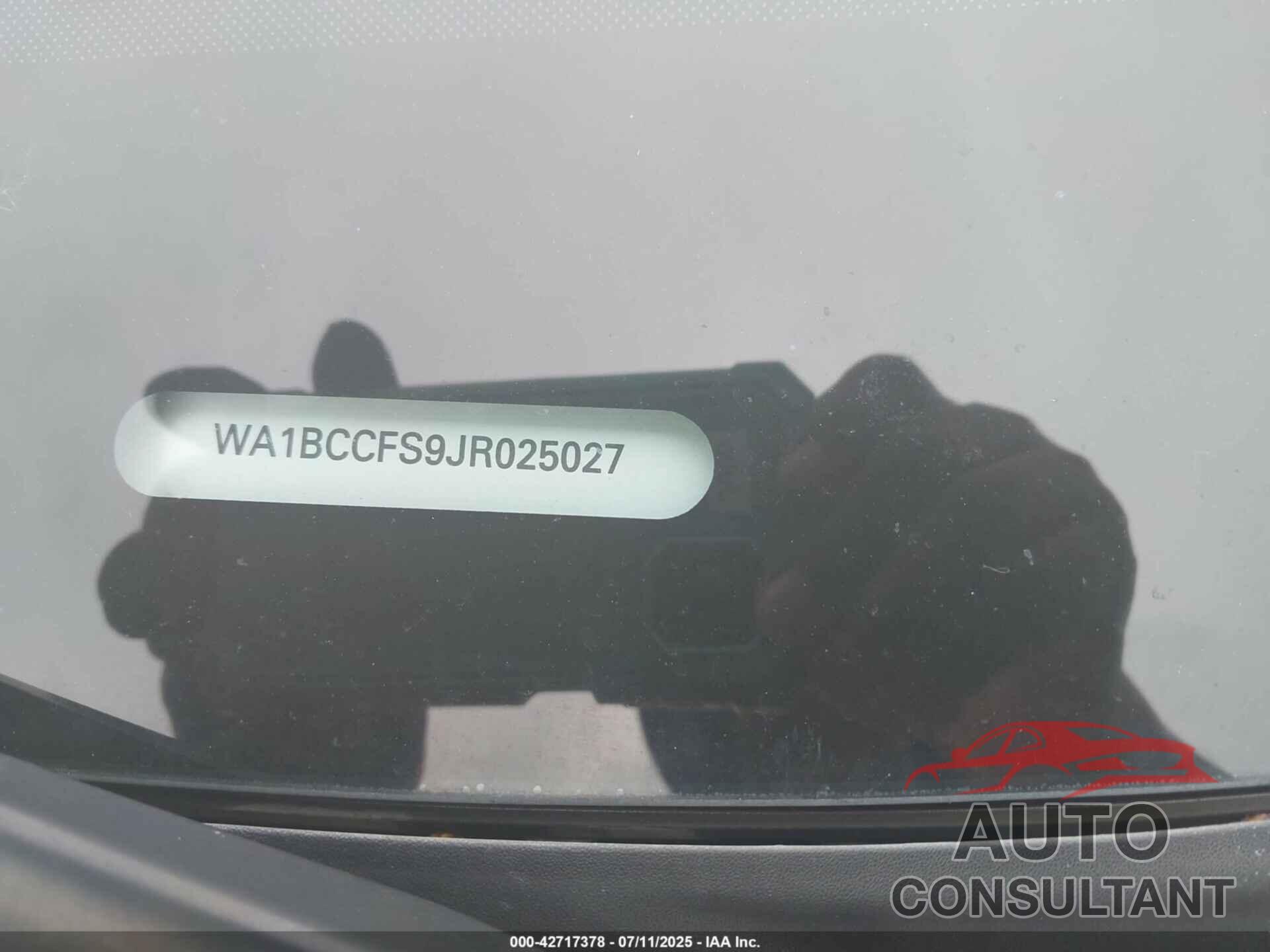 AUDI Q3 2018 - WA1BCCFS9JR025027