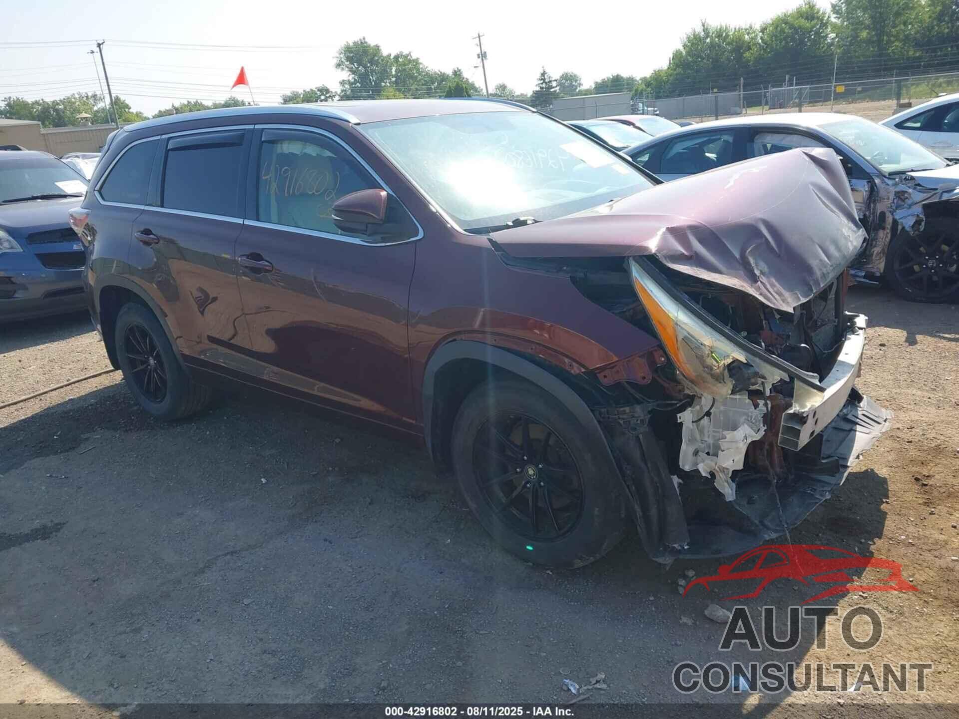 TOYOTA HIGHLANDER 2015 - 5TDDKRFH3FS137971