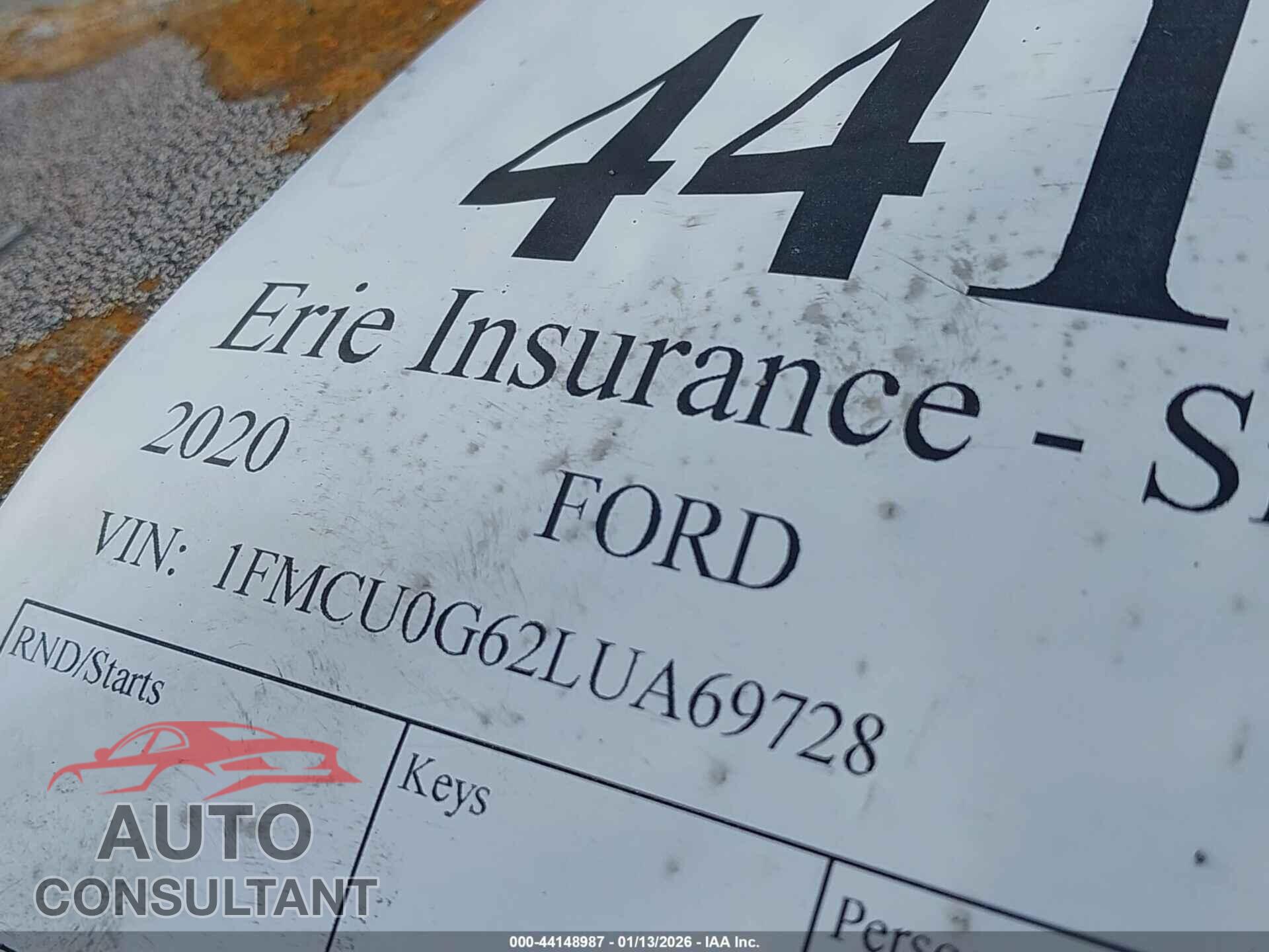 FORD ESCAPE 2020 - 1FMCU0G62LUA69728