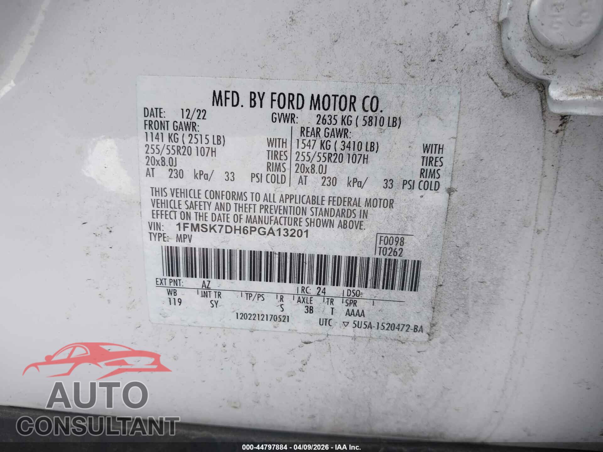 FORD EXPLORER 2023 - 1FMSK7DH6PGA13201