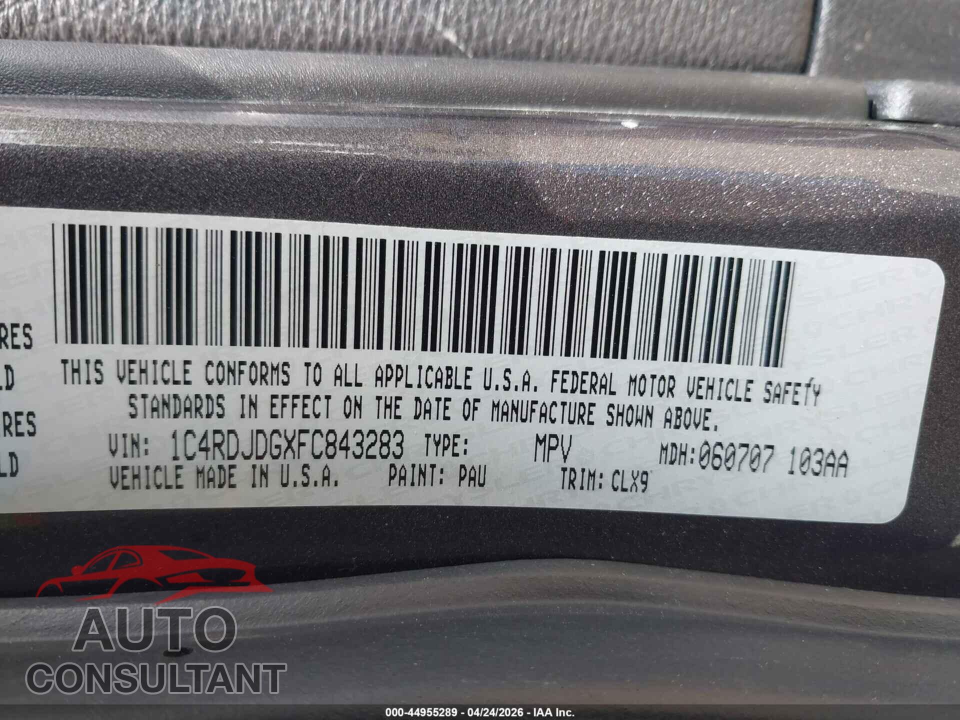 DODGE DURANGO 2015 - 1C4RDJDGXFC843283