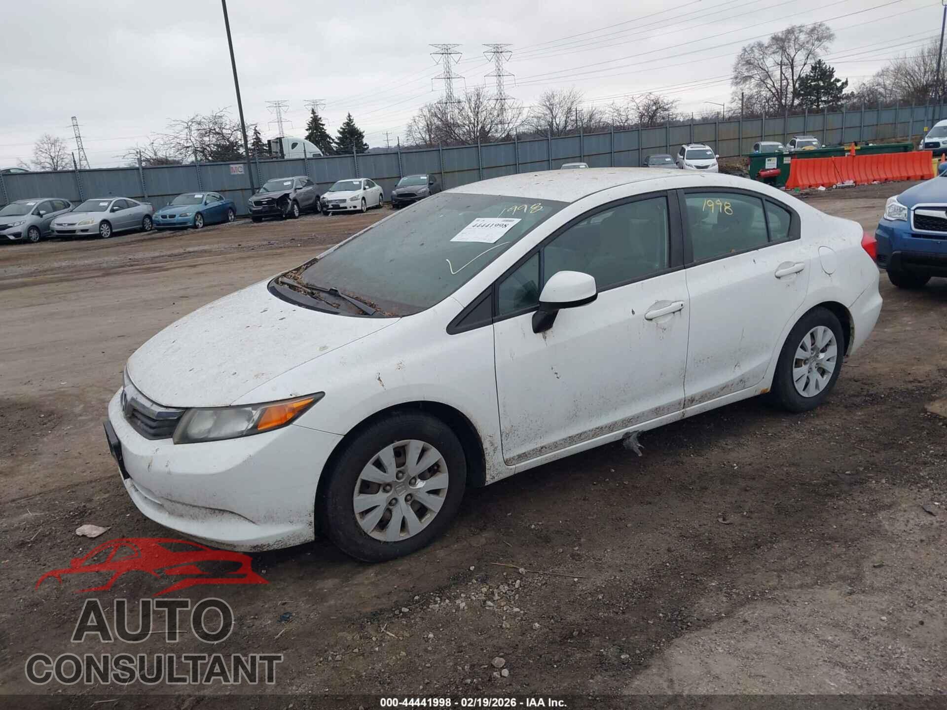 HONDA CIVIC 2012 - 19XFB2F56CE106922