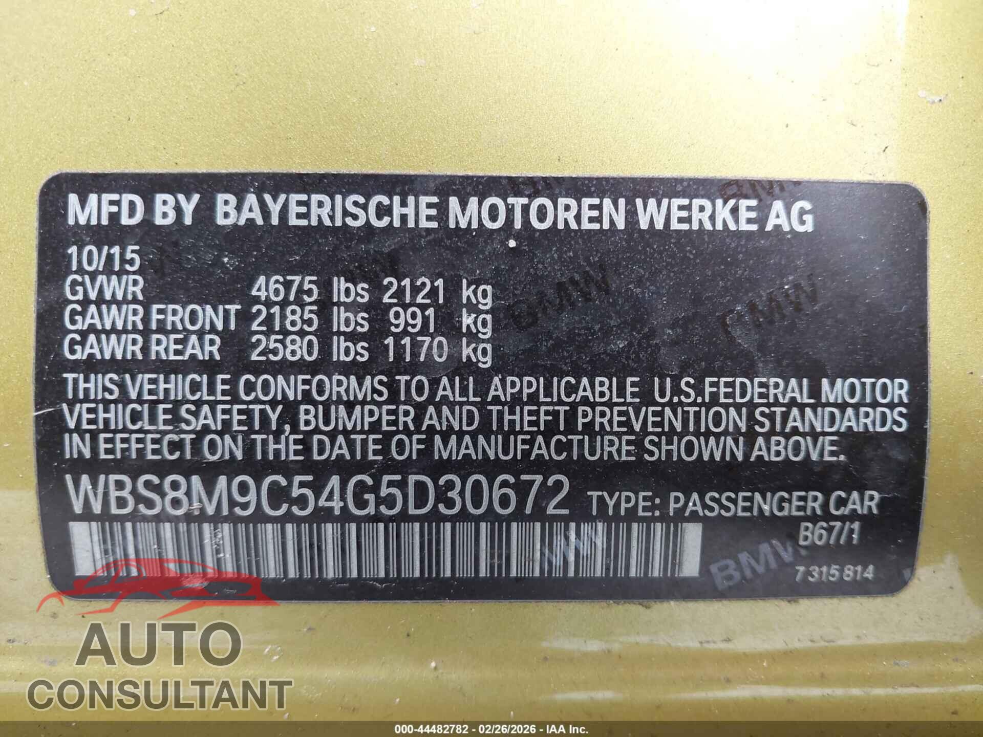 BMW M3 2016 - WBS8M9C54G5D30672