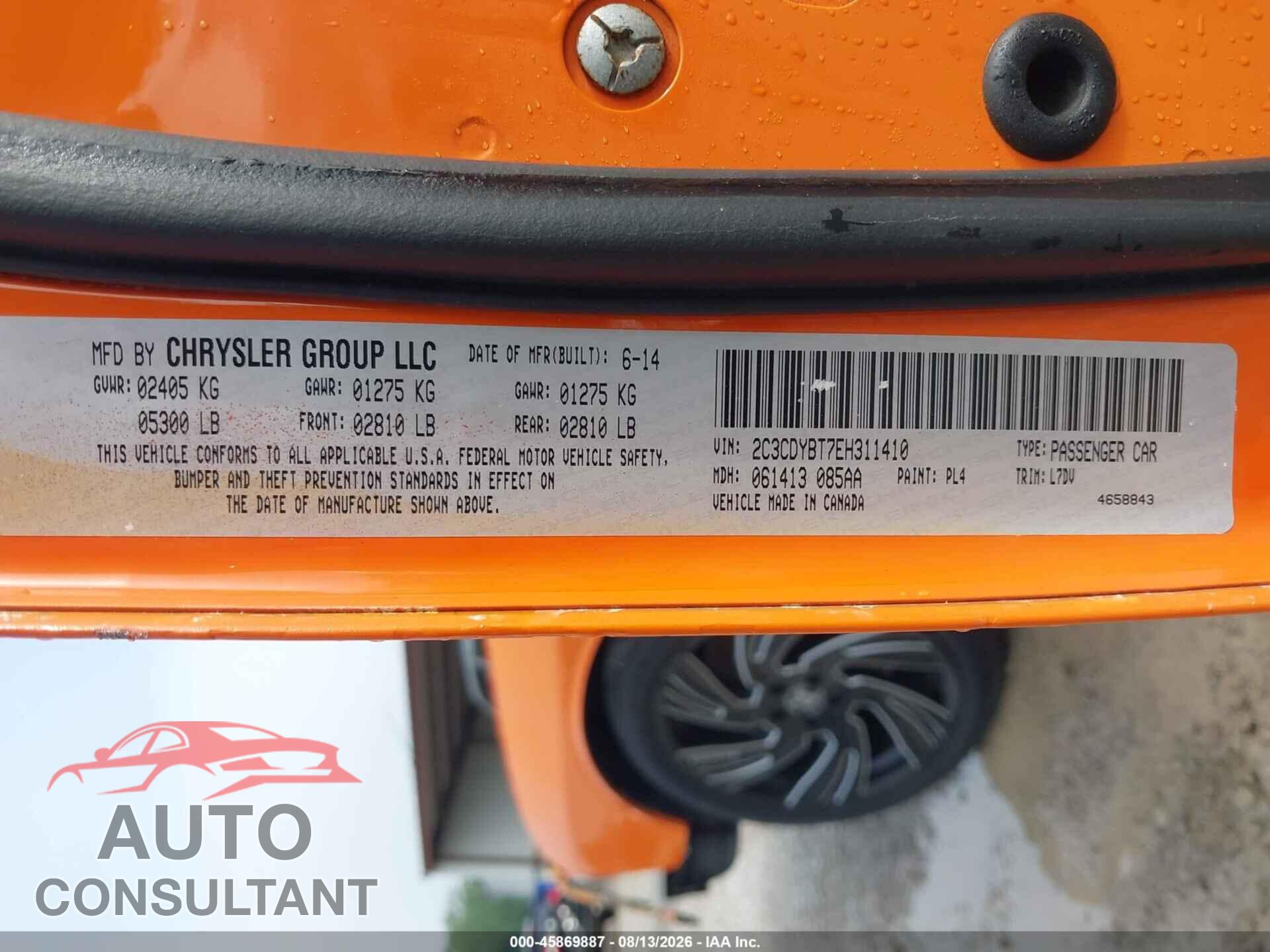 DODGE CHALLENGER 2014 - 2C3CDYBT7EH311410