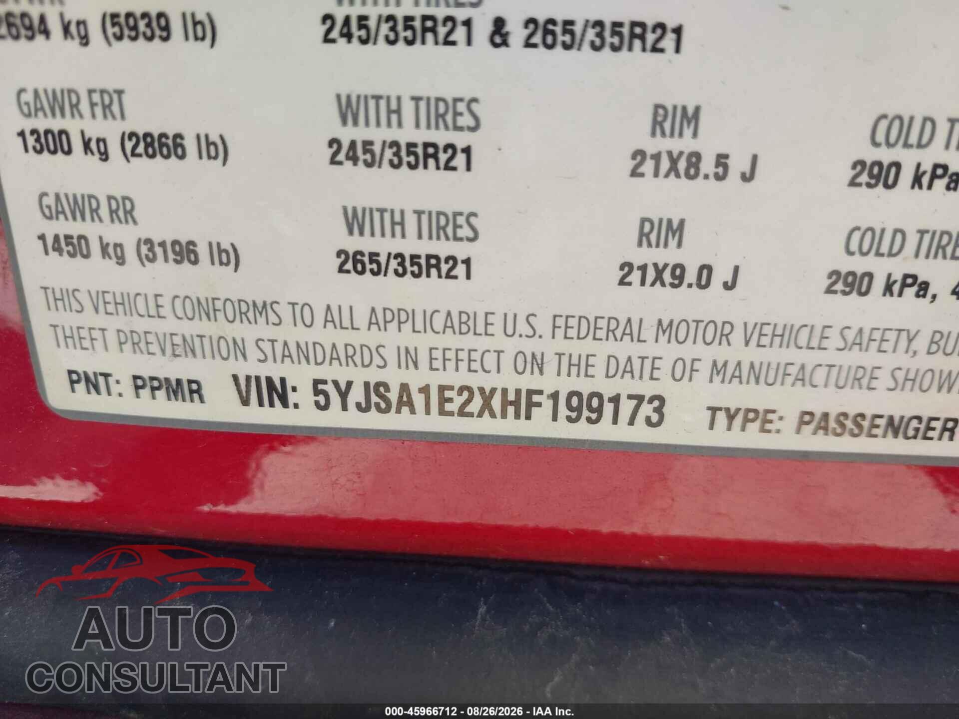 TESLA MODEL S 2017 - 5YJSA1E2XHF199173