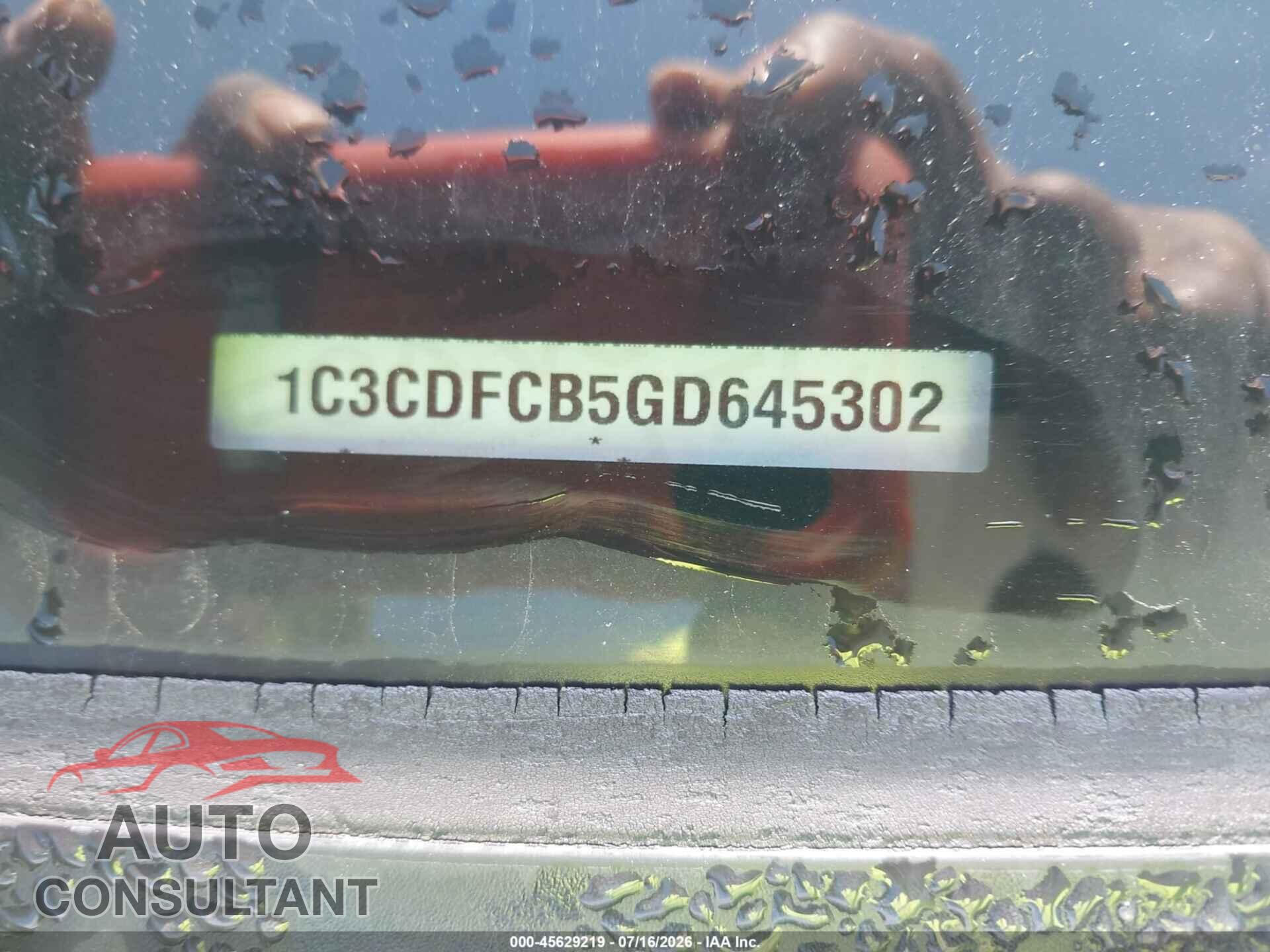 DODGE DART 2016 - 1C3CDFCB5GD645302