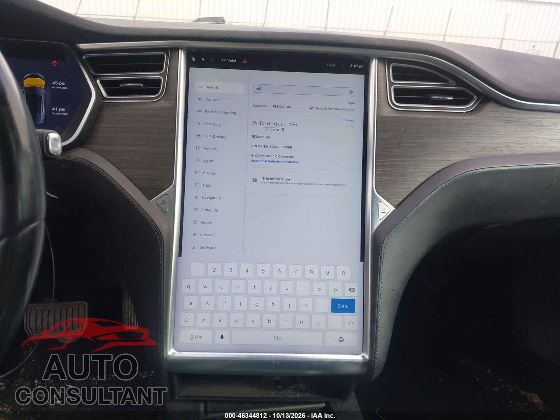 TESLA MODEL S 2016 - 5YJSA1E2XGF157889