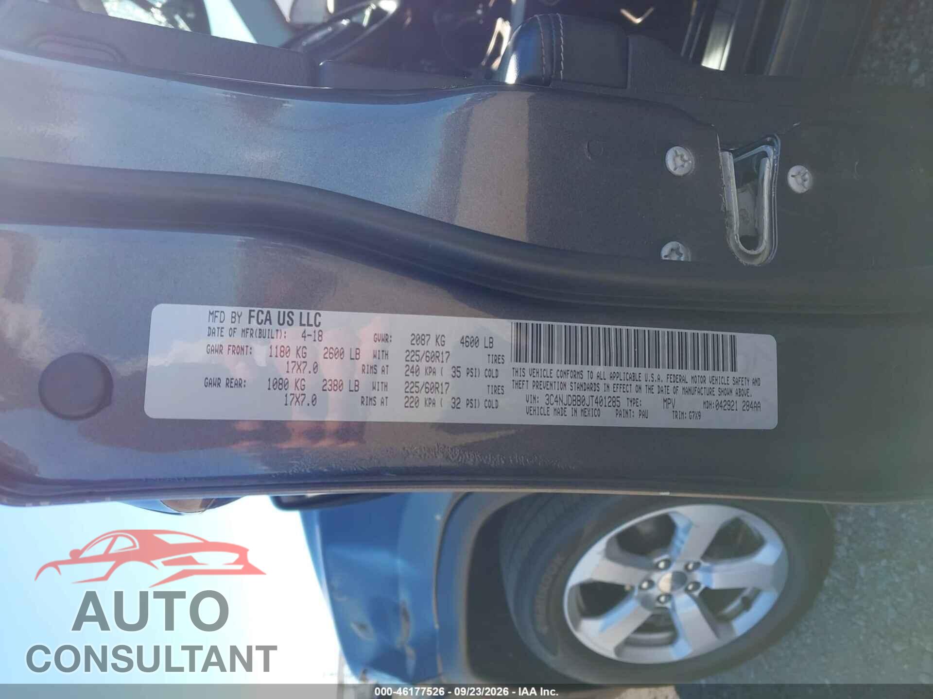 JEEP COMPASS 2018 - 3C4NJDBB0JT401285