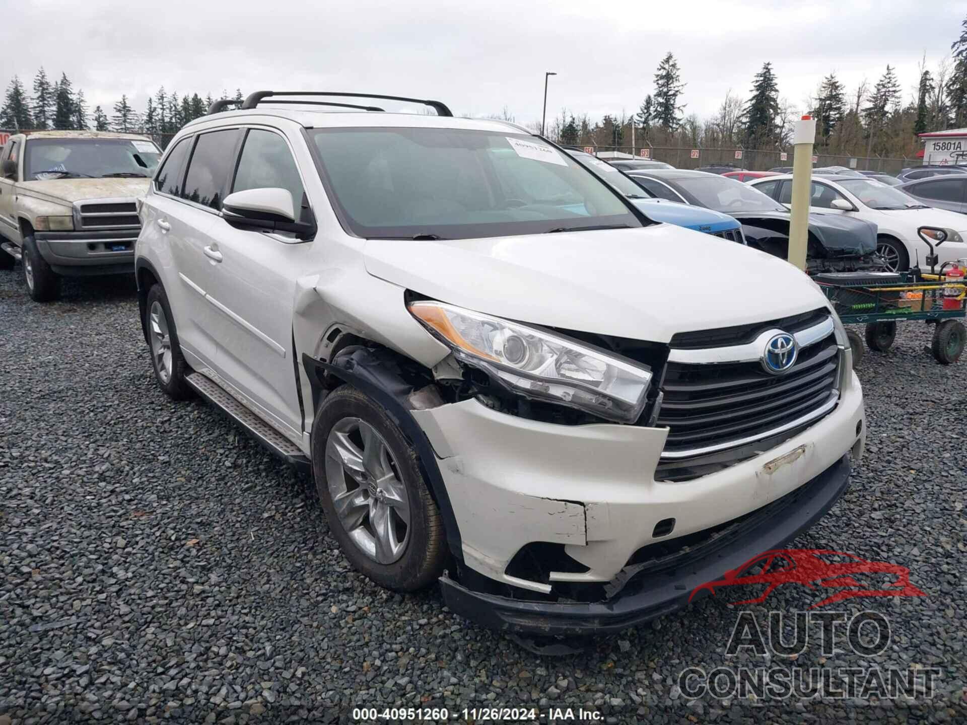 TOYOTA HIGHLANDER HYBRID 2014 - 5TDDCRFH6ES004987