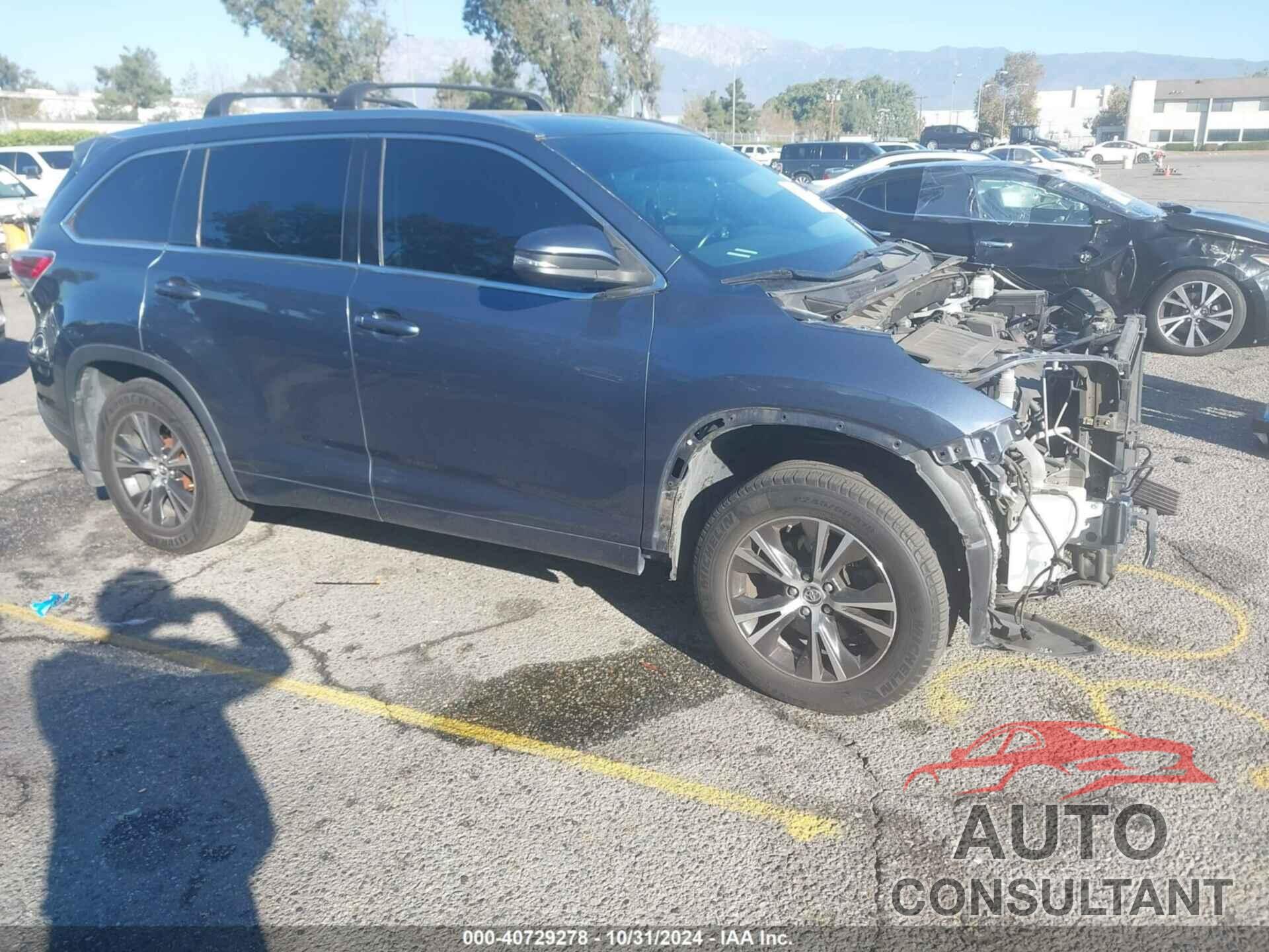 TOYOTA HIGHLANDER 2016 - 5TDJKRFH9GS255365