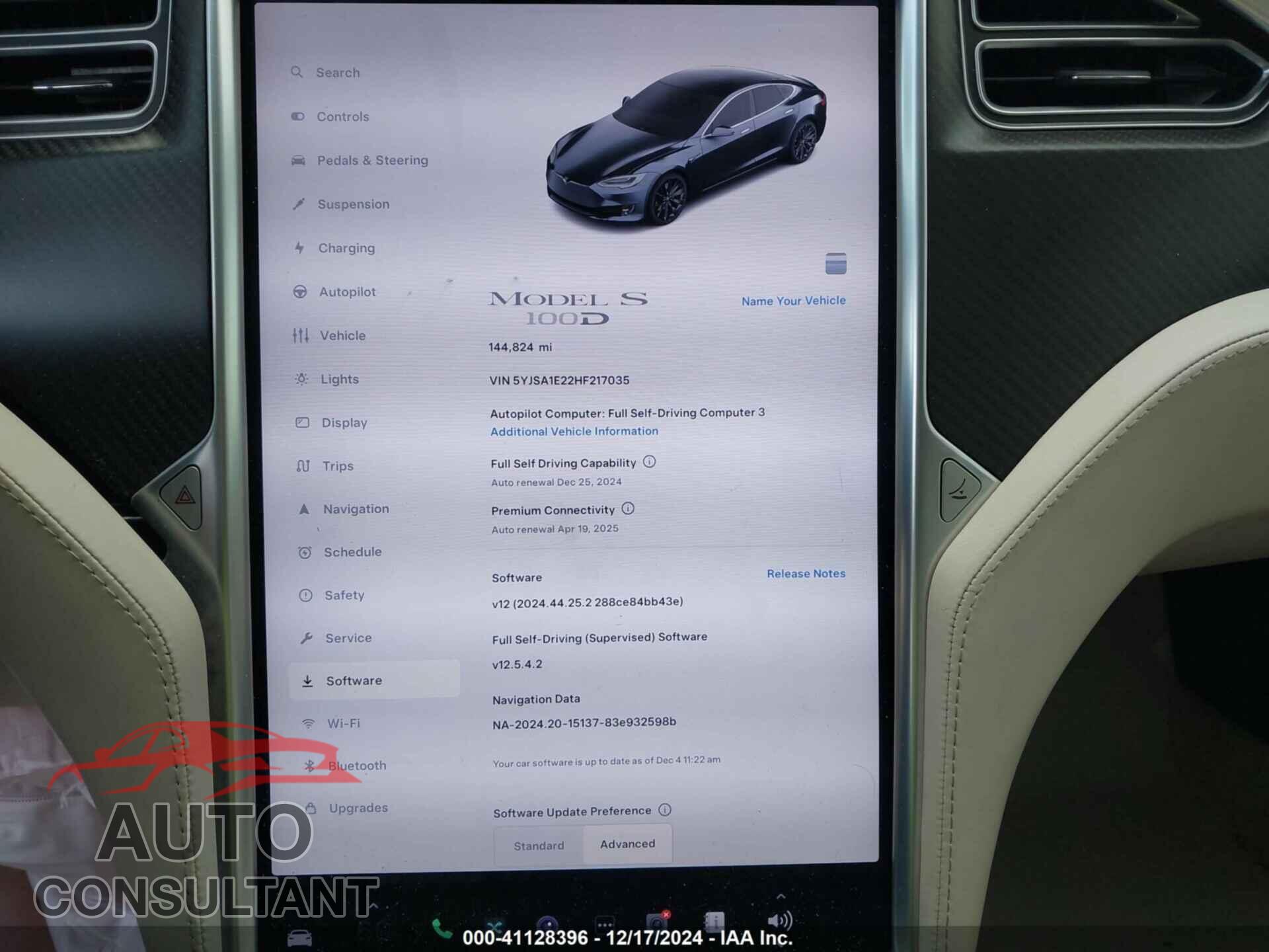 TESLA MODEL S 2017 - 5YJSA1E22HF217035